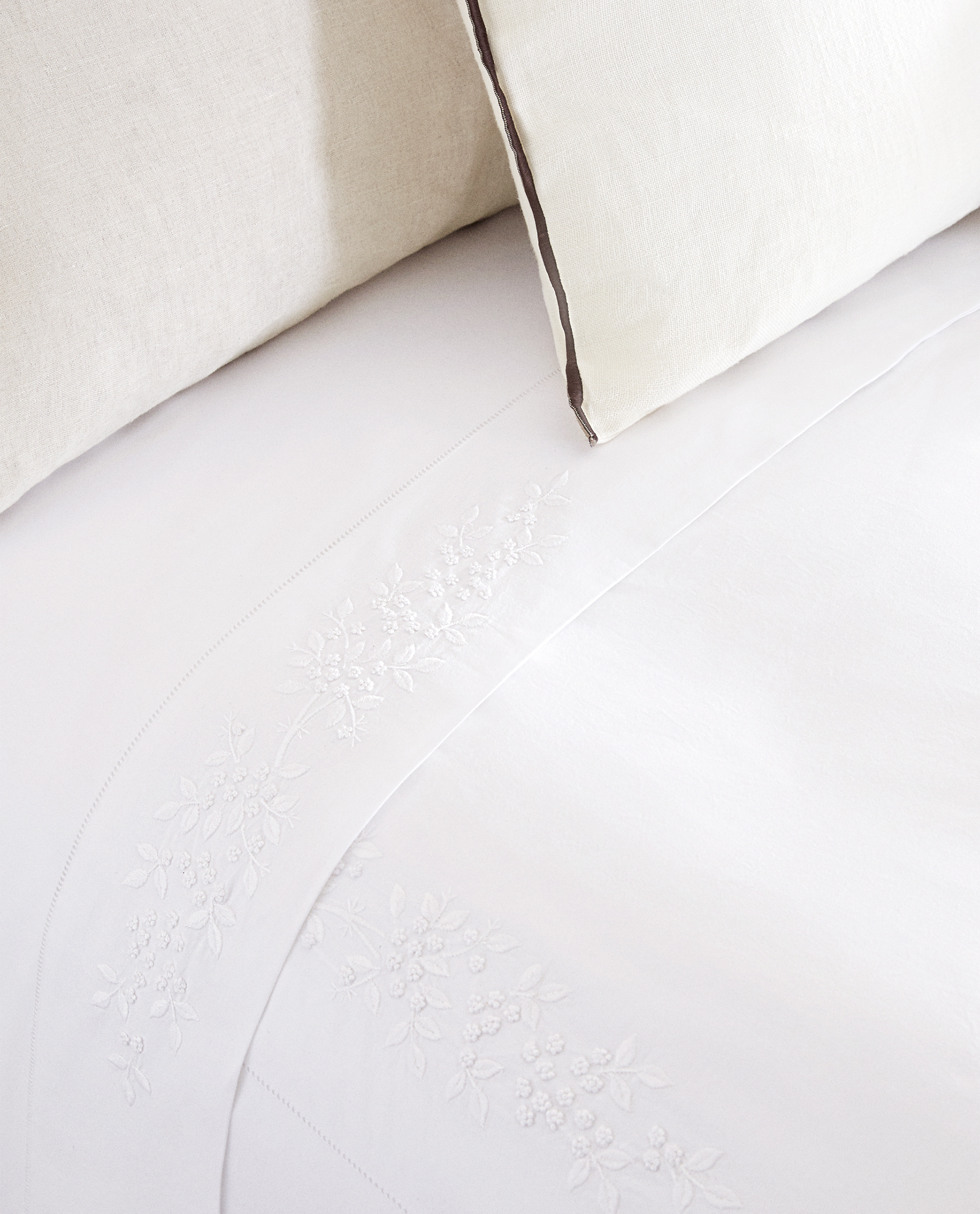 Mimosa Embroidery Duvet Cover, Porthault Duvet Covers