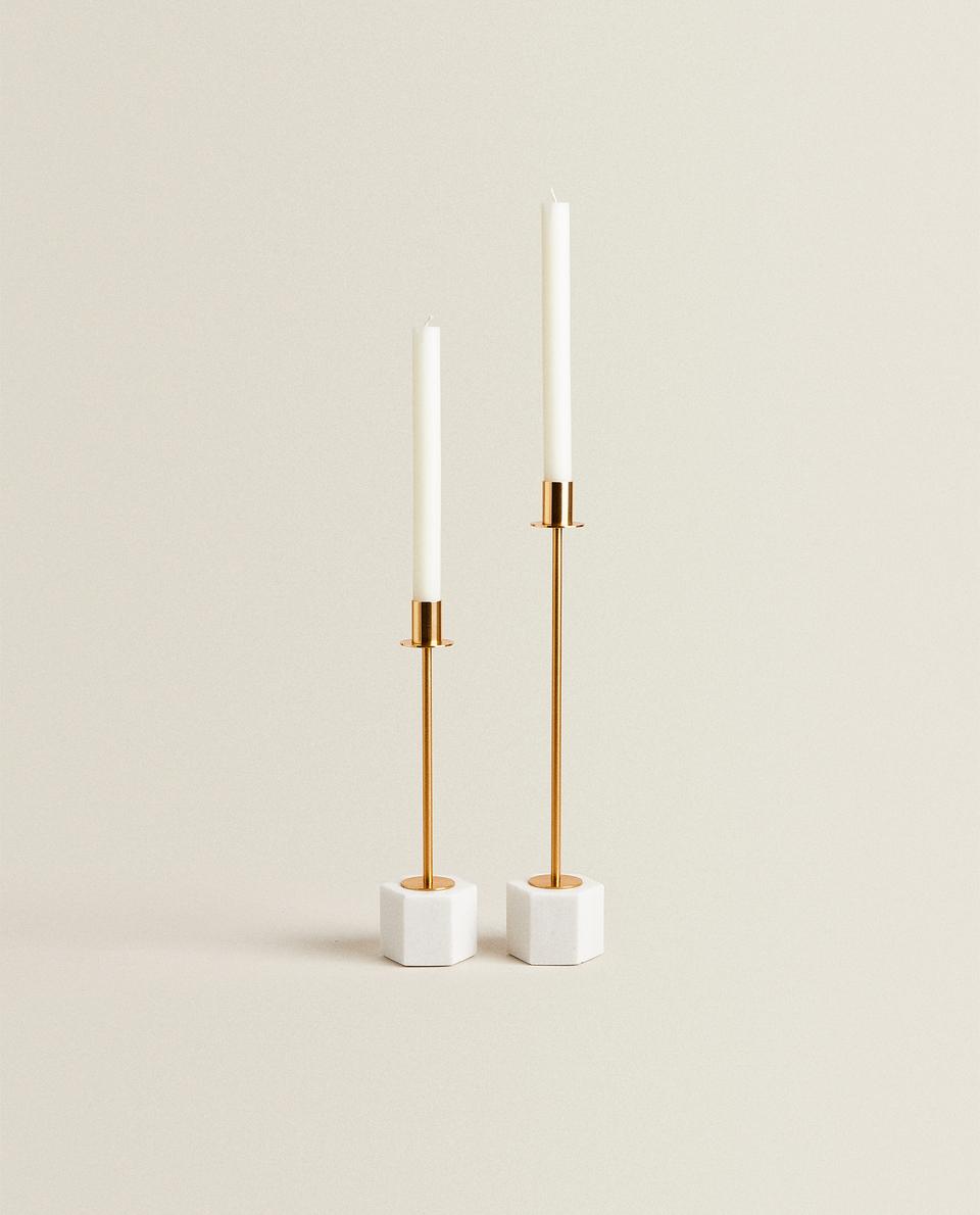 CANDLESTICK WITH MARBLE BASE