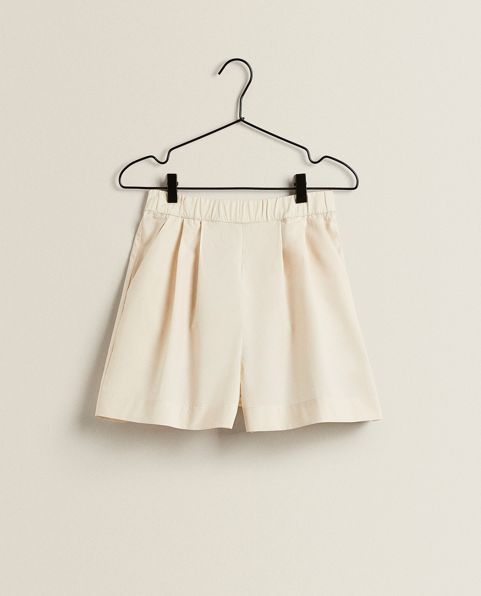 COTTON SHORTS WITH PLEATS