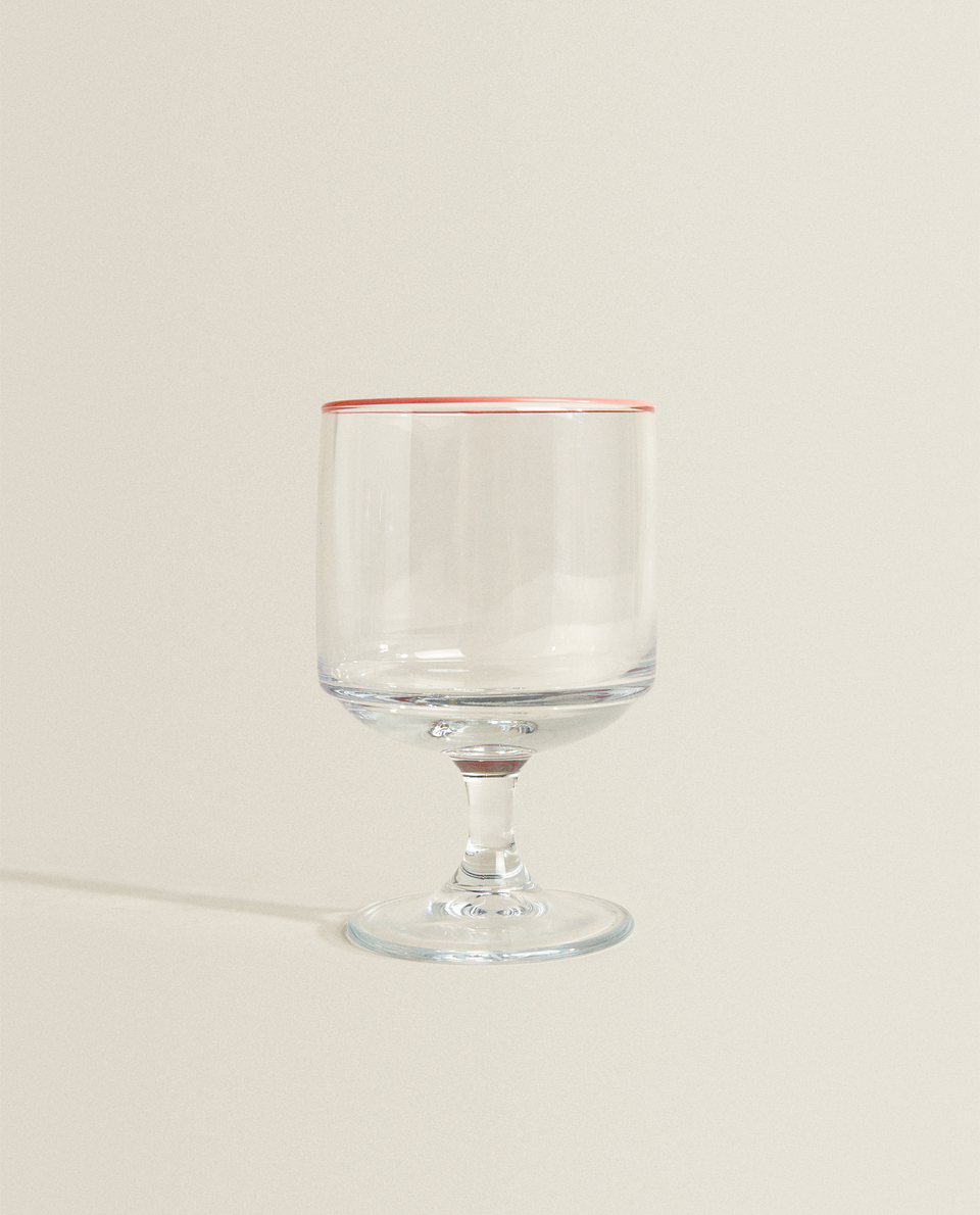STACKABLE COLOURED RIM WINE GLASS