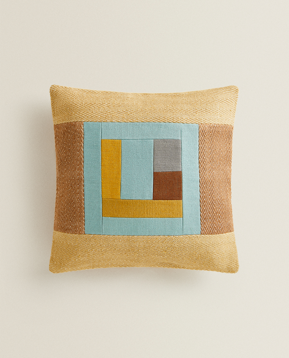 PATCHWORK THROW PILLOW COVER