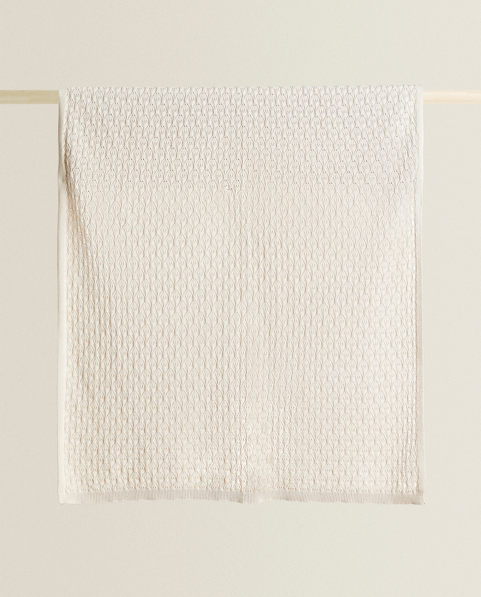 Cotton Knit Blanket Towels Bathroom Kids Zara Home Monaco