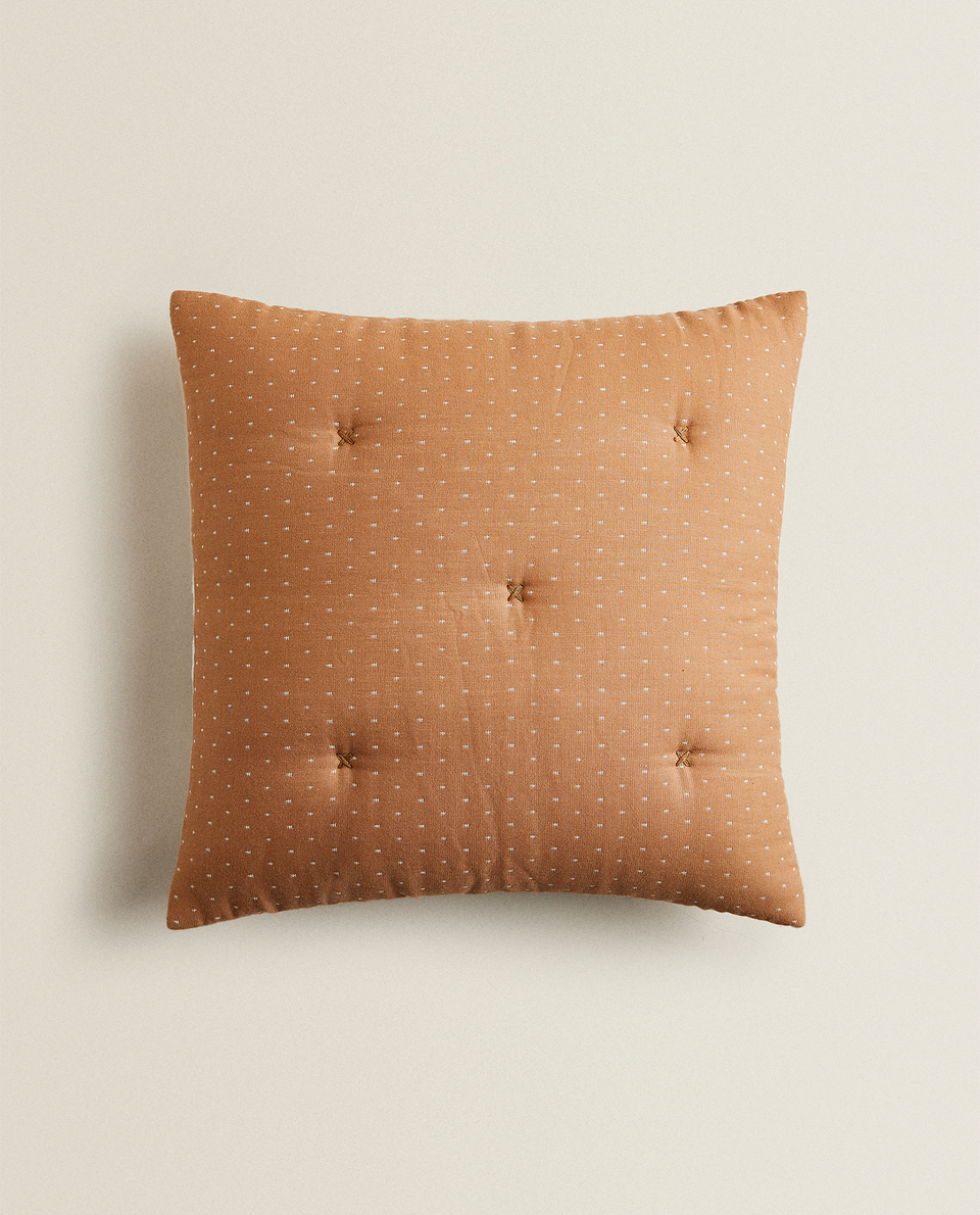 REVERSIBLE COTTON JERSEY THROW PILLOW COVER