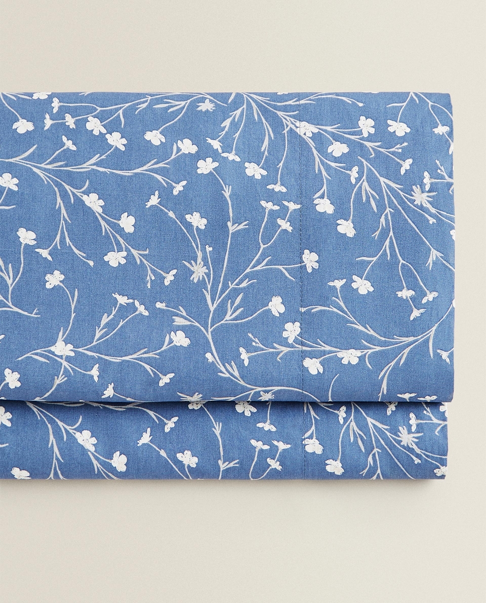 フラワープリント フラットシーツ