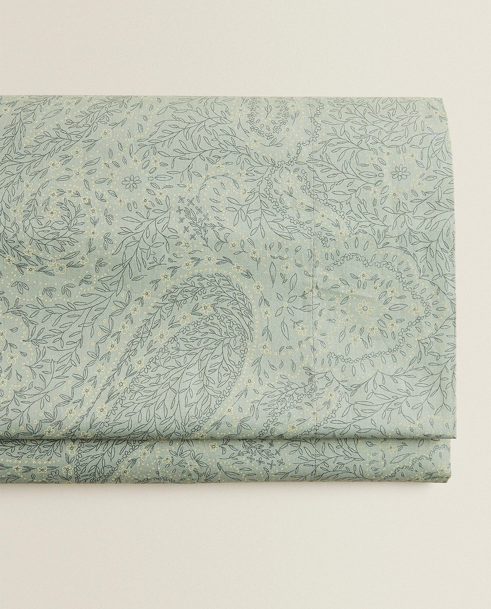 ペイズリープリント フラットシーツ