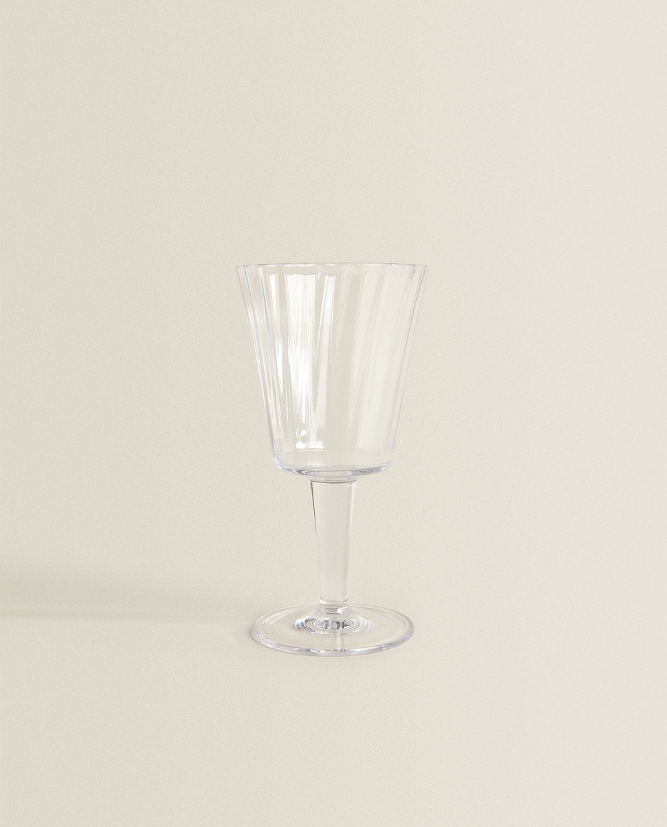 ACRYLIC WINE GLASS WITH LINEAR DESIGN