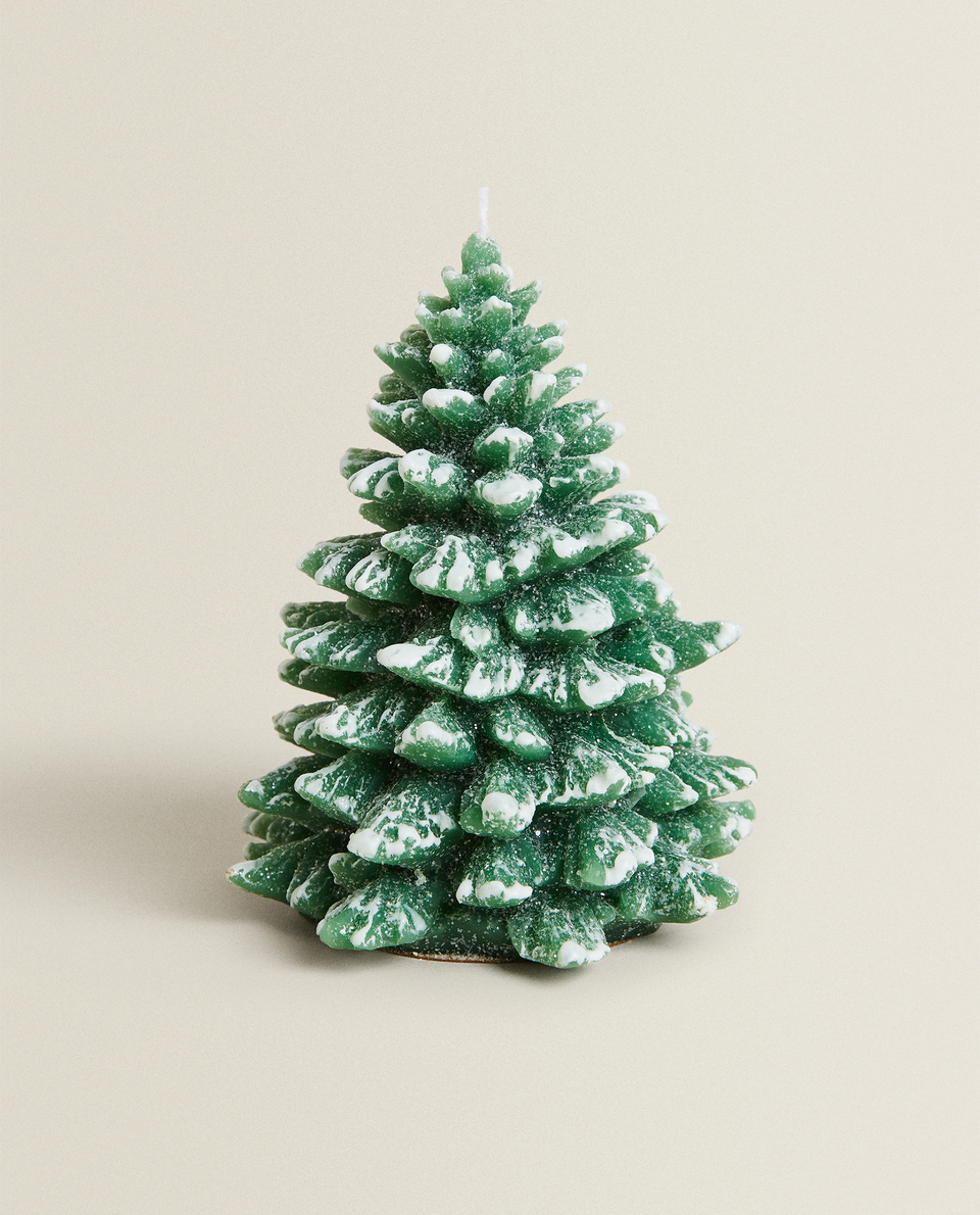 SMALL SNOWY TREE CANDLE