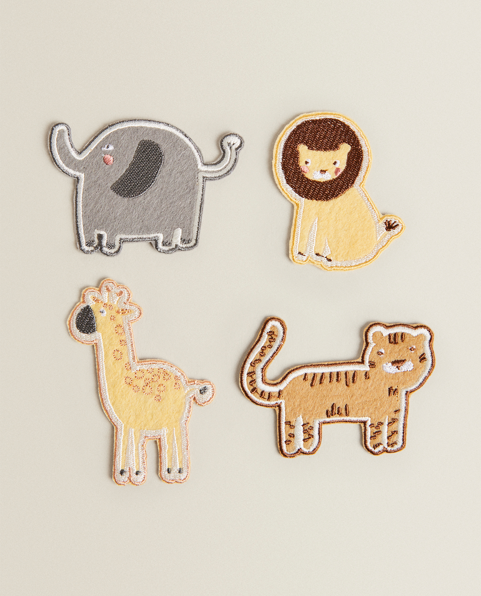 4-PACK OF ANIMAL FELT PATCHES