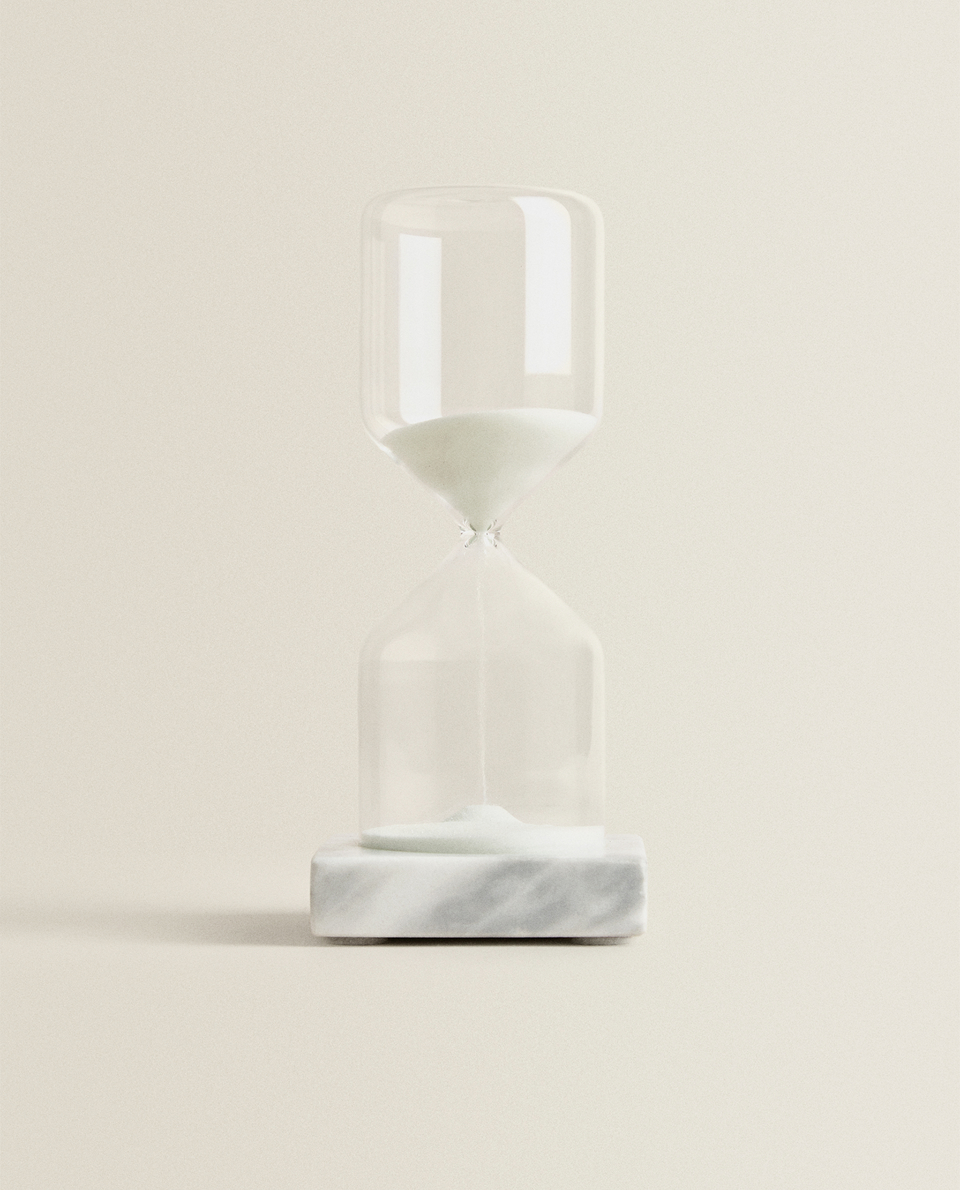 HOURGLASS WITH MARBLE BASE