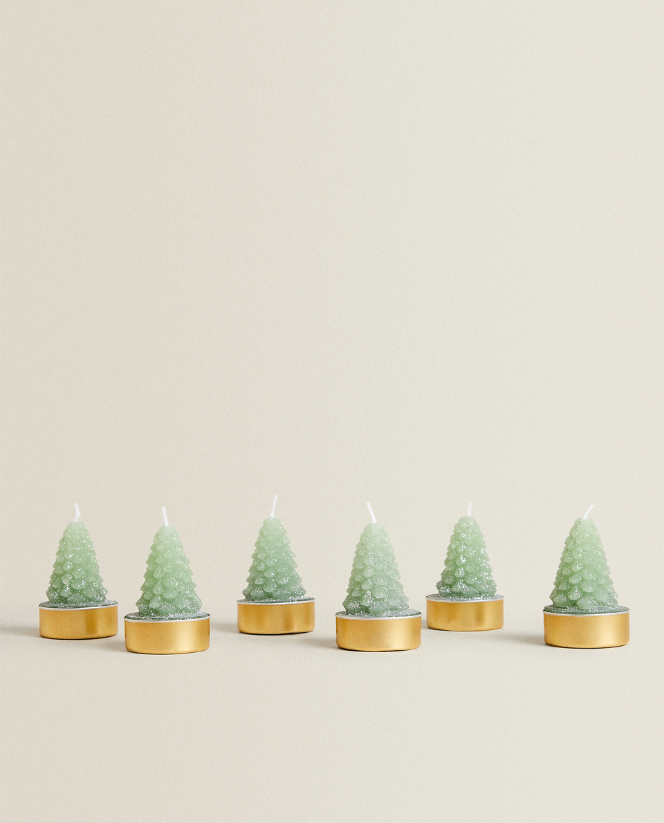 PACK OF 6 TREE-SHAPED CANDLES