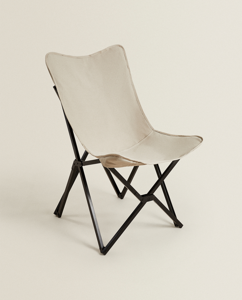 FOLDING ALUMINUM AND CANVAS CHAIR