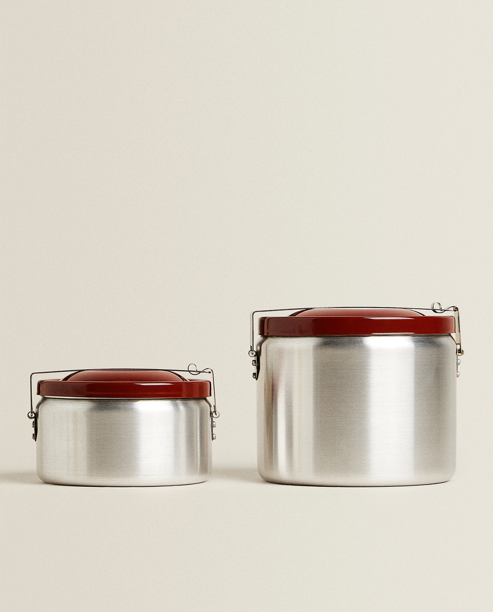 ALUMINUM POT TIN WITH LACQUERED LID