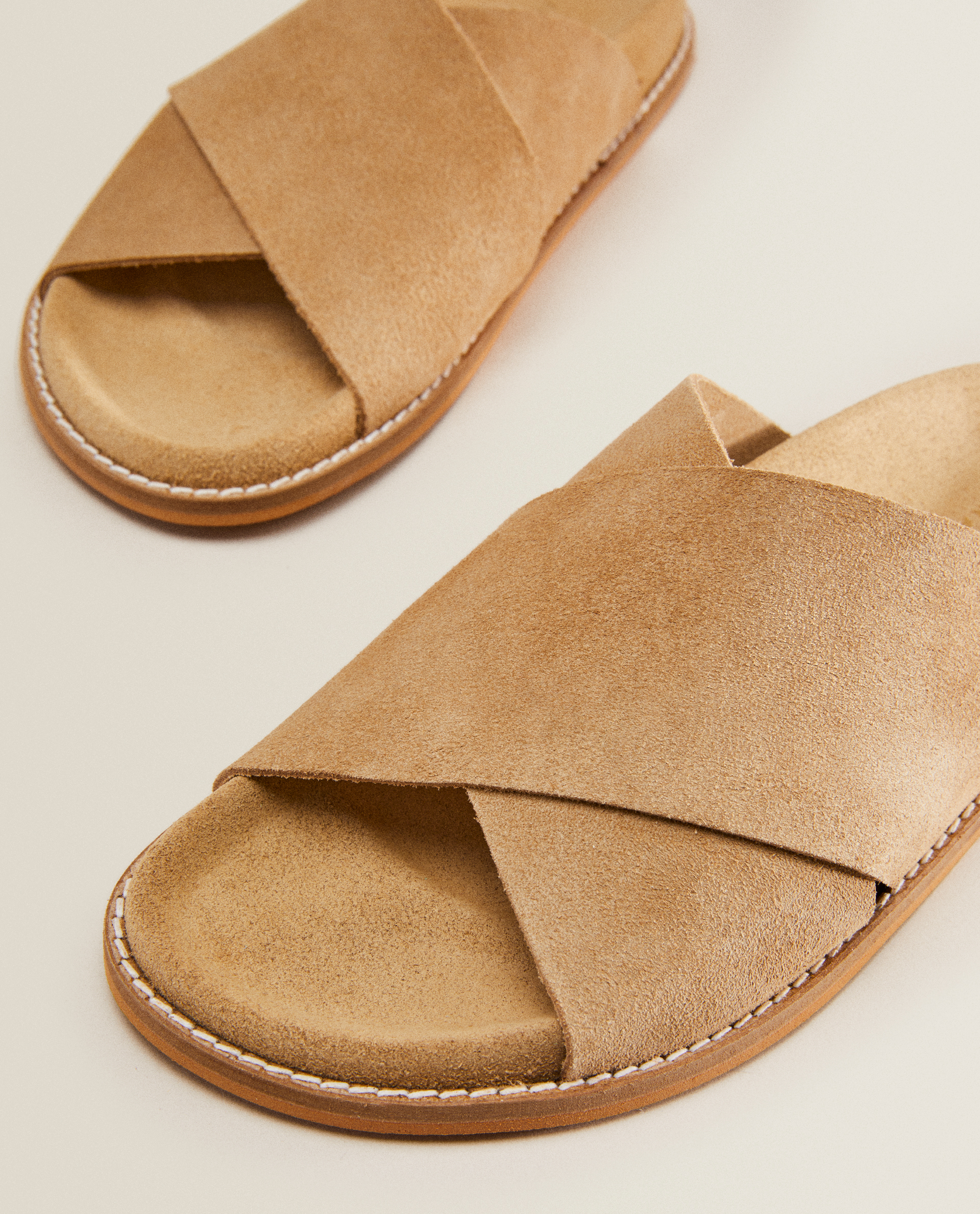 zara leather crossover sandals
