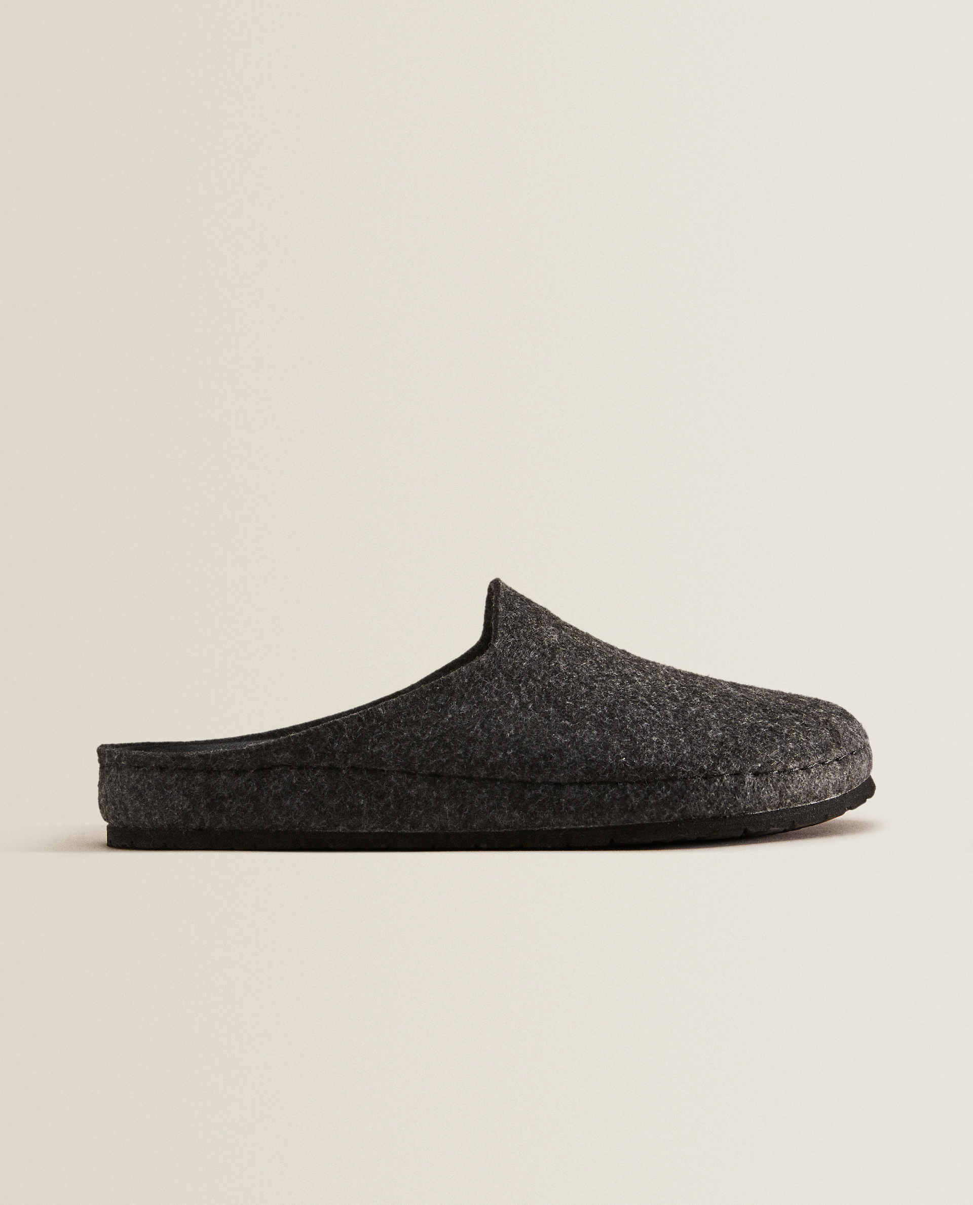 grey felt slippers