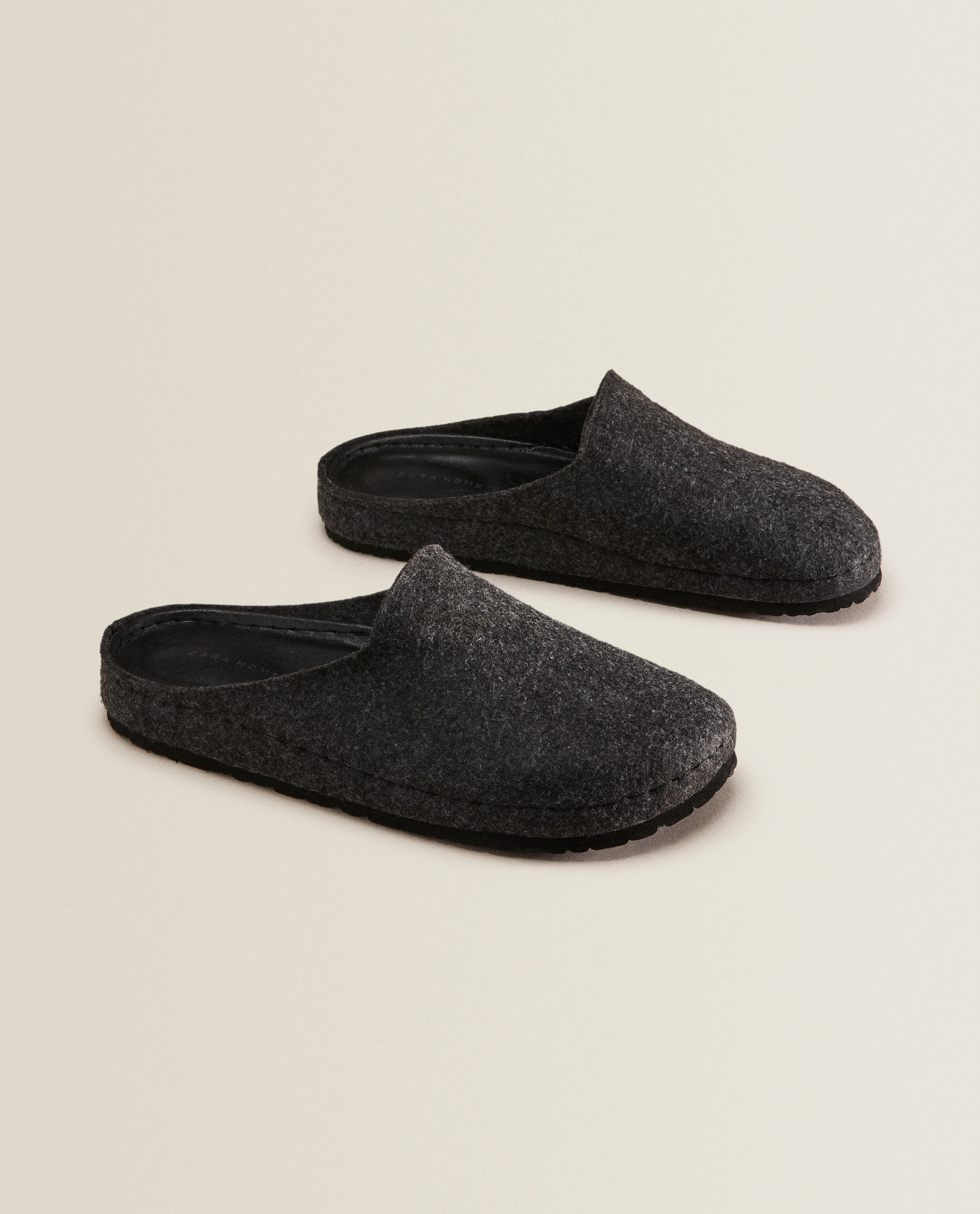 grey felt slippers