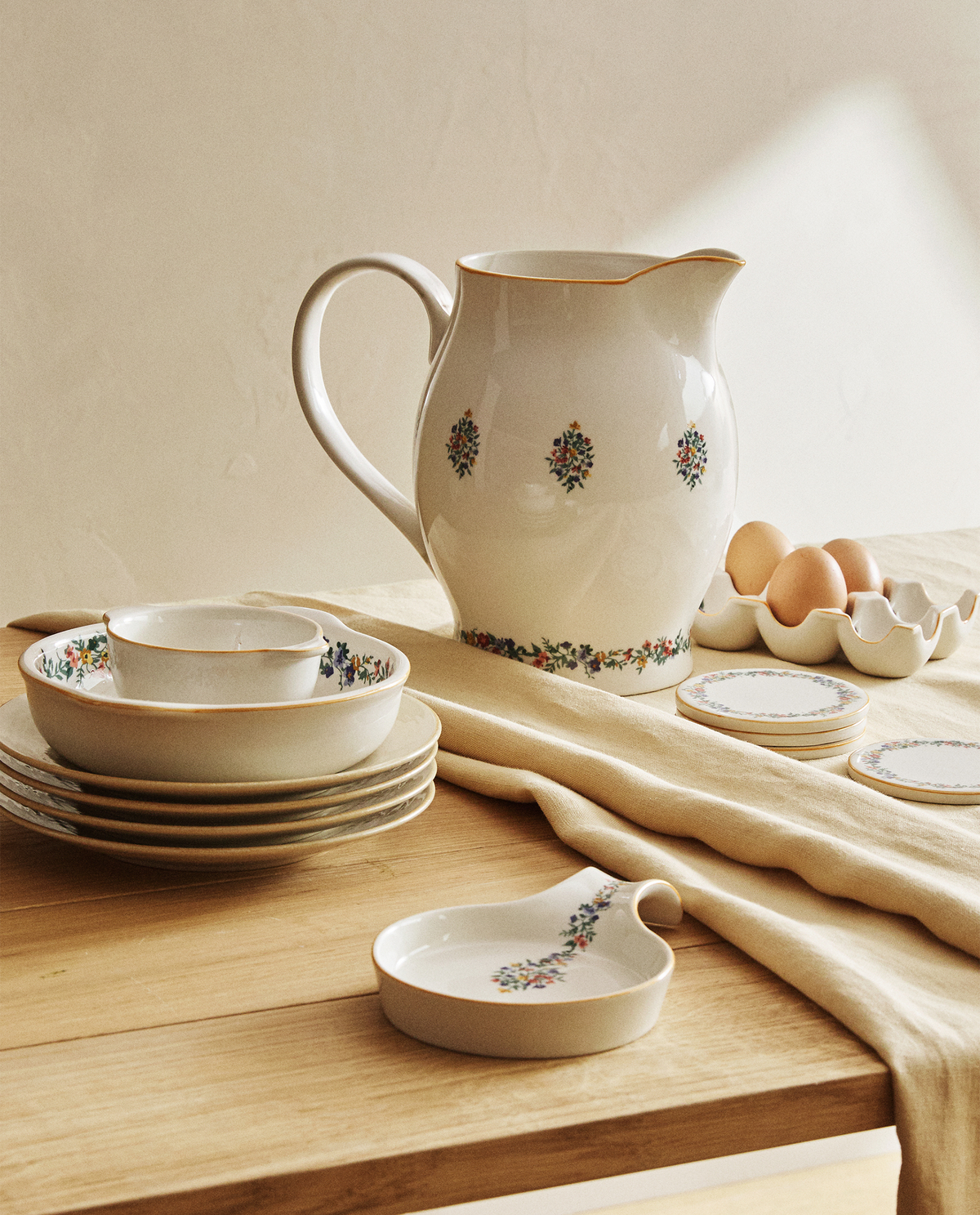 SET DE MENAJE PORCELANA FLORAL
