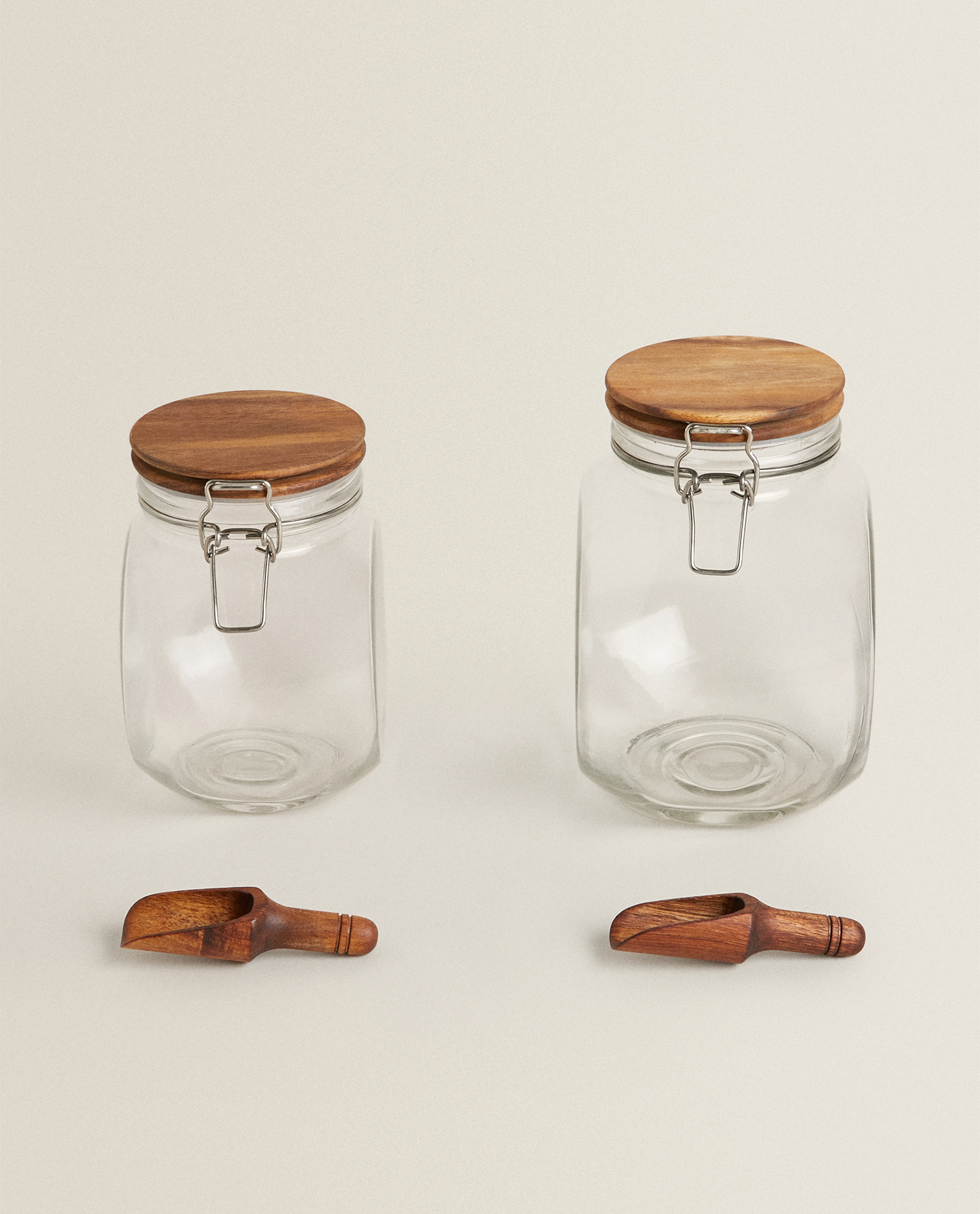 Glass Jar With Wooden Lid And Scoop Null Zara Home Ireland