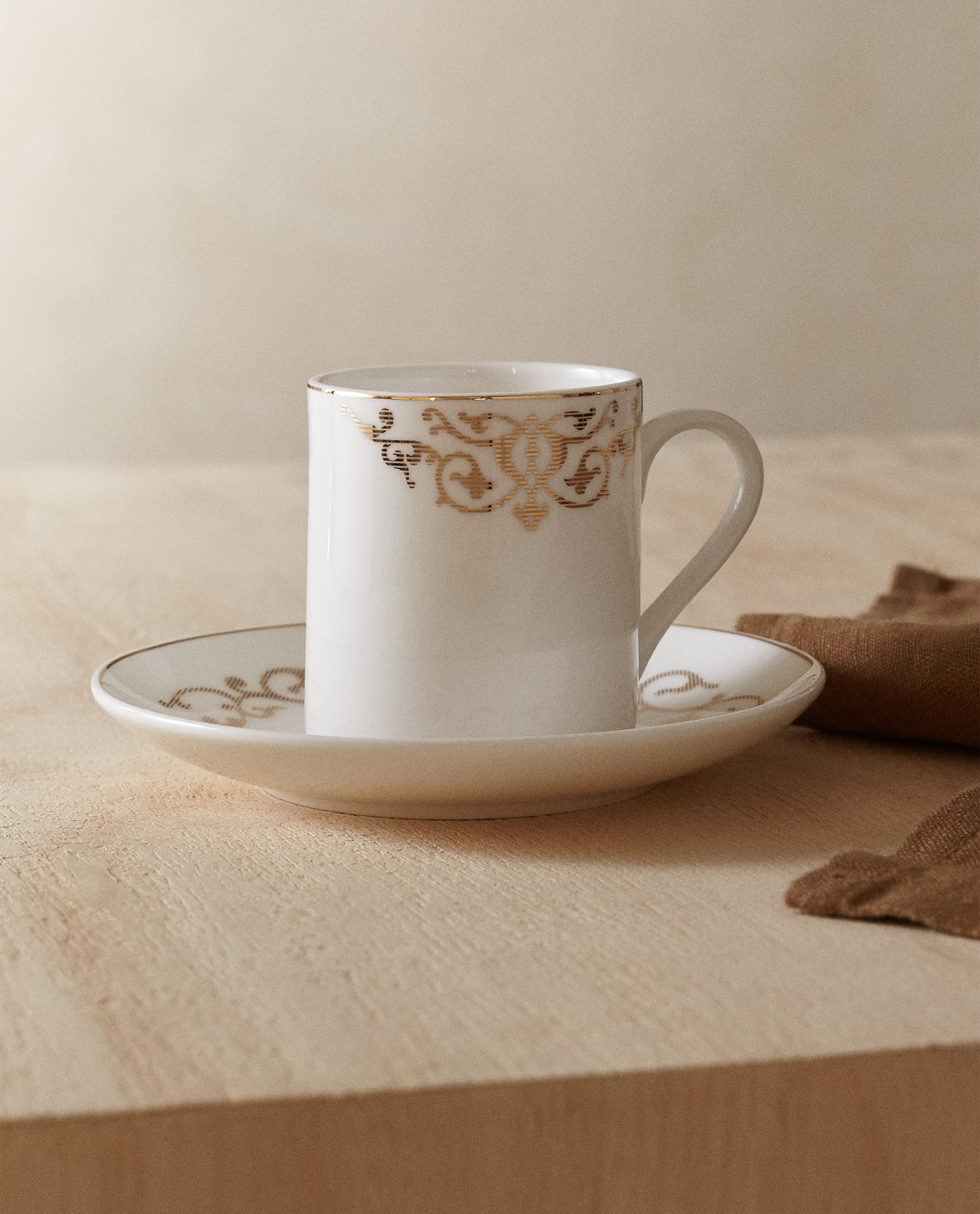 Gold Rimmed Bone China Coffee Mug And Saucer New In Zara Home Zara Home Kosovo