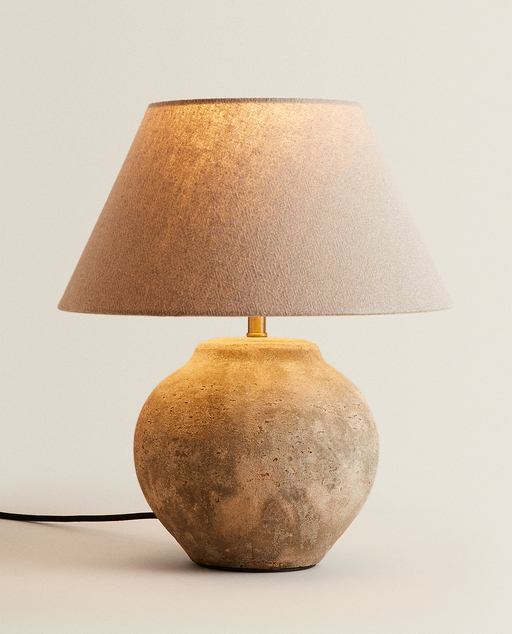 lamp with antique finish ceramic base