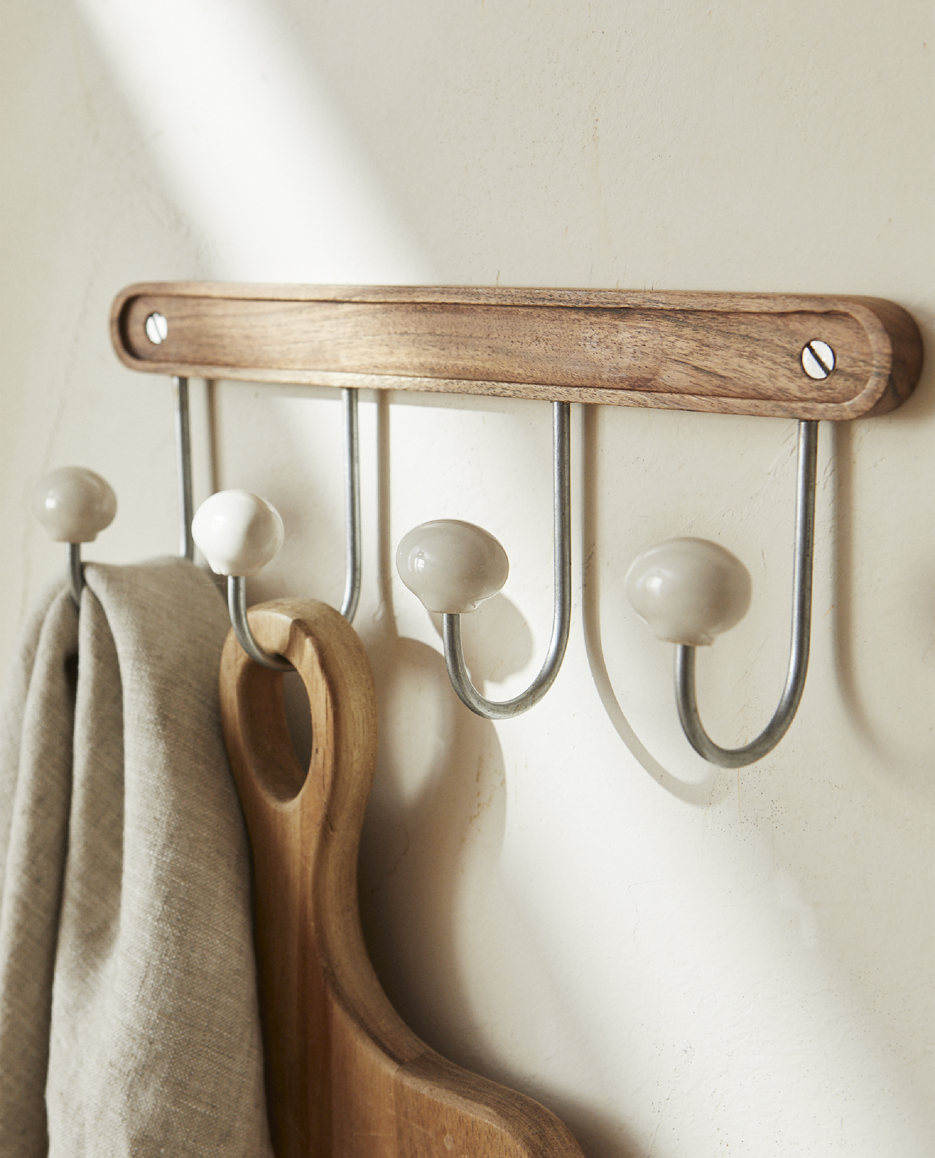 wood and metal coat hooks