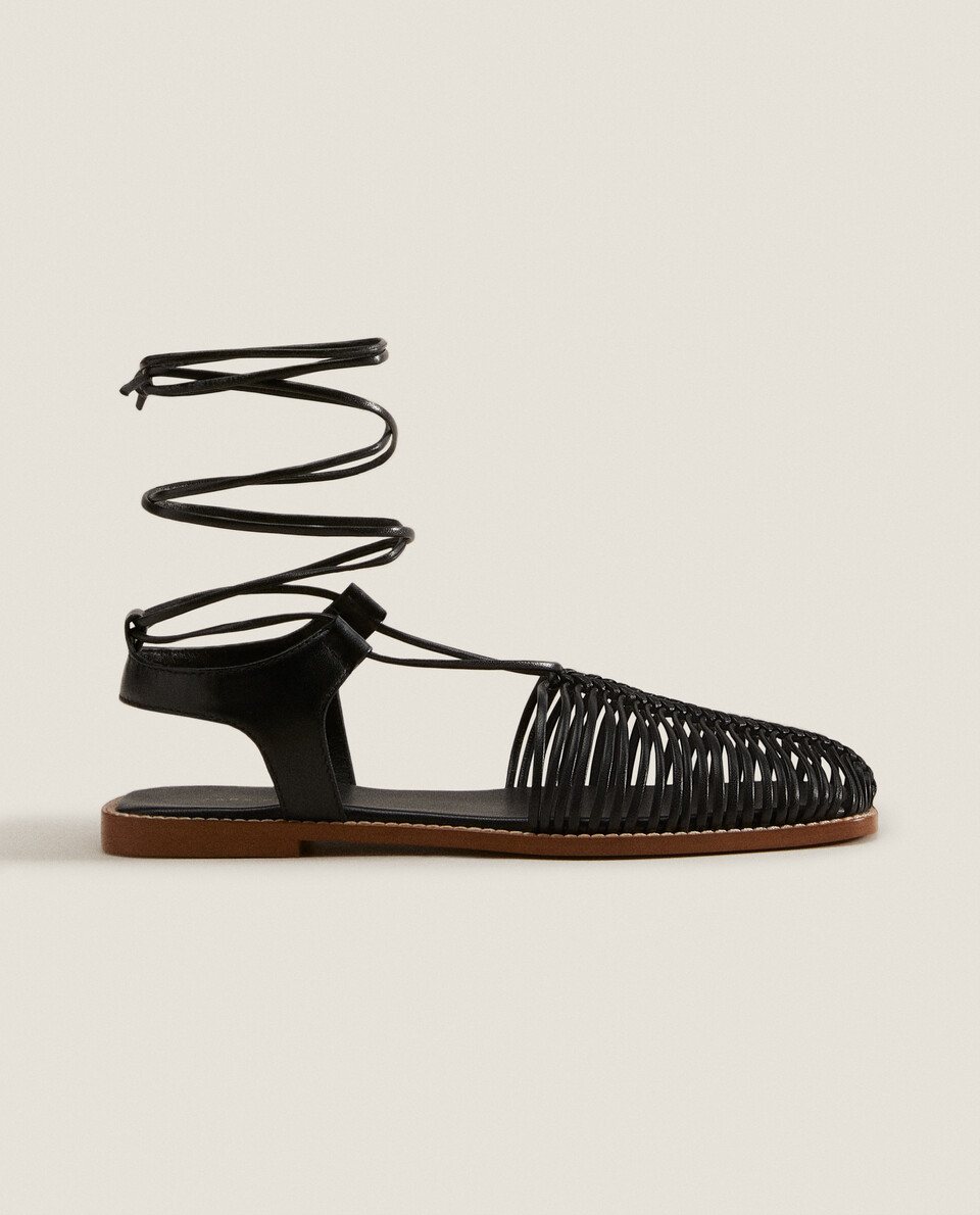 Leather multi-strap sandals