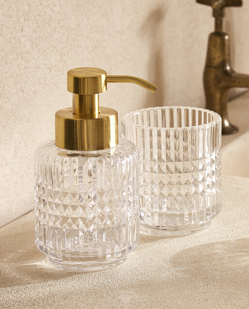 RAISED DESIGN GLASS BATHROOM SET - BATHROOM ACCESSORIES - BATHROOM | Zara Home United Kingdom