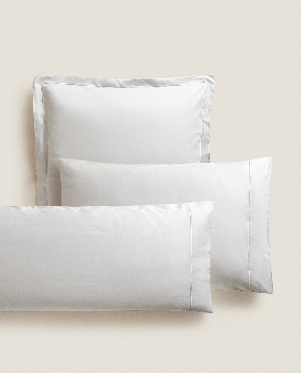 (300 THREAD COUNT) SATEEN PILLOWCASE WITH TRIM