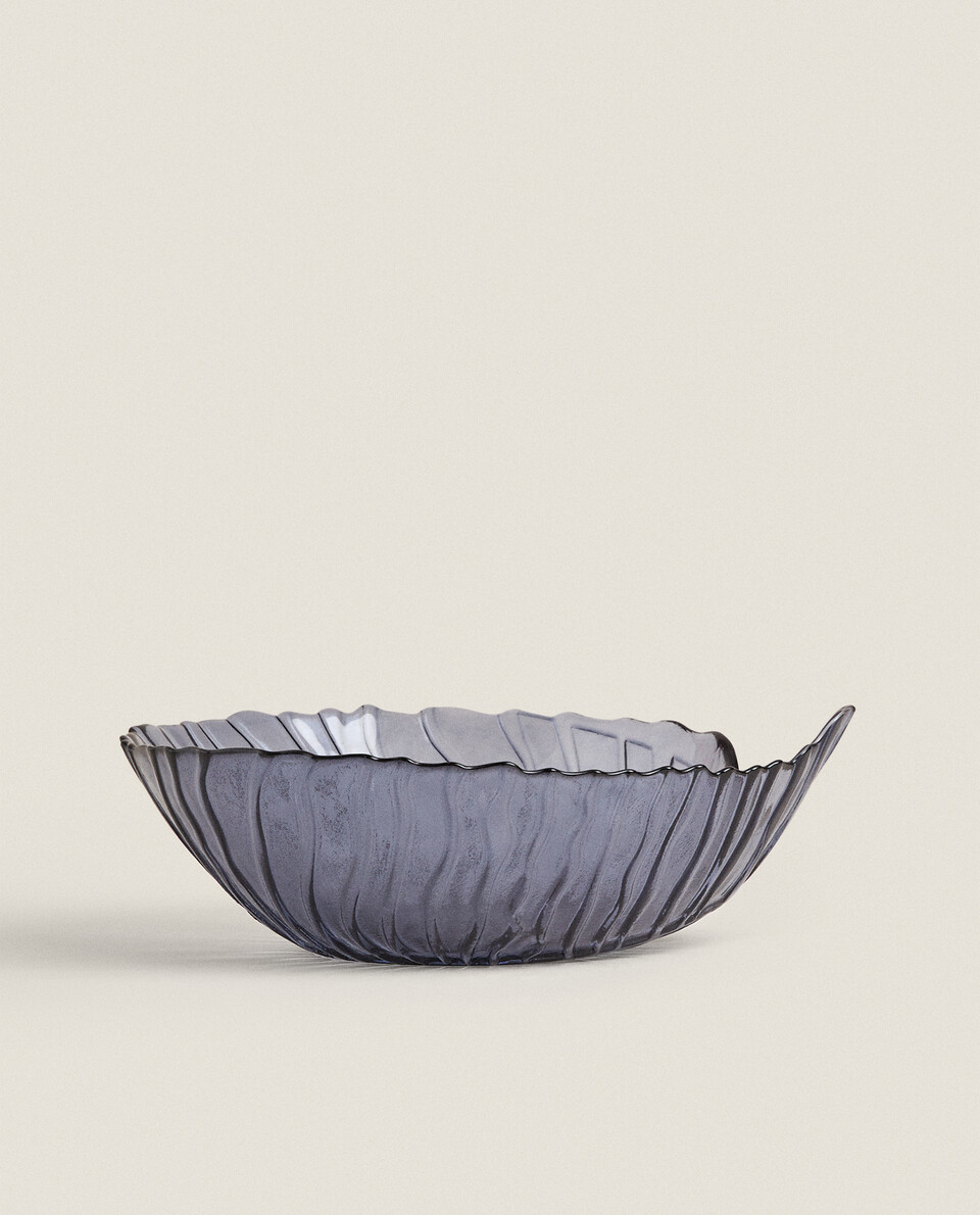 GLASS CONCH SHELL SALAD BOWL