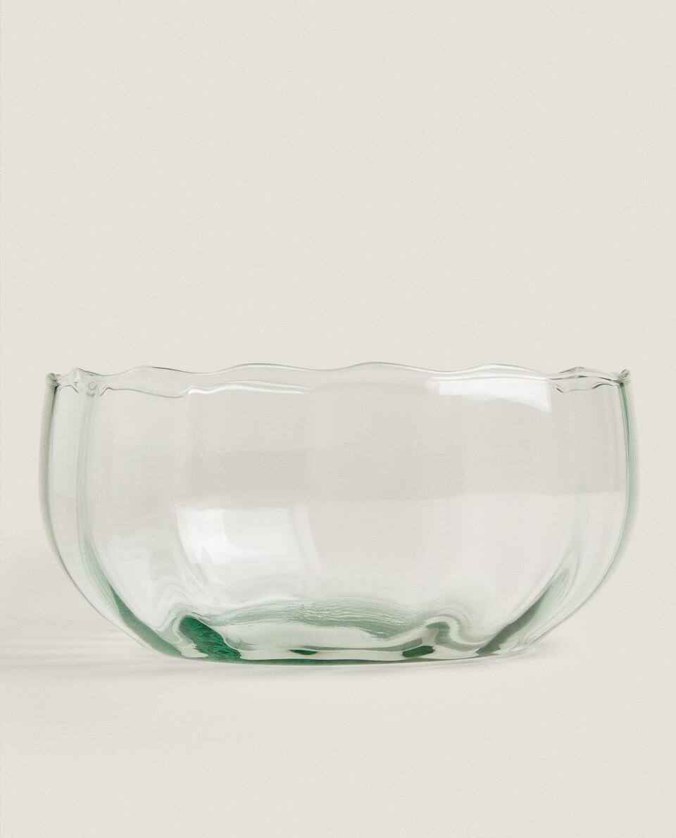 IRREGULAR GLASS SALAD BOWL