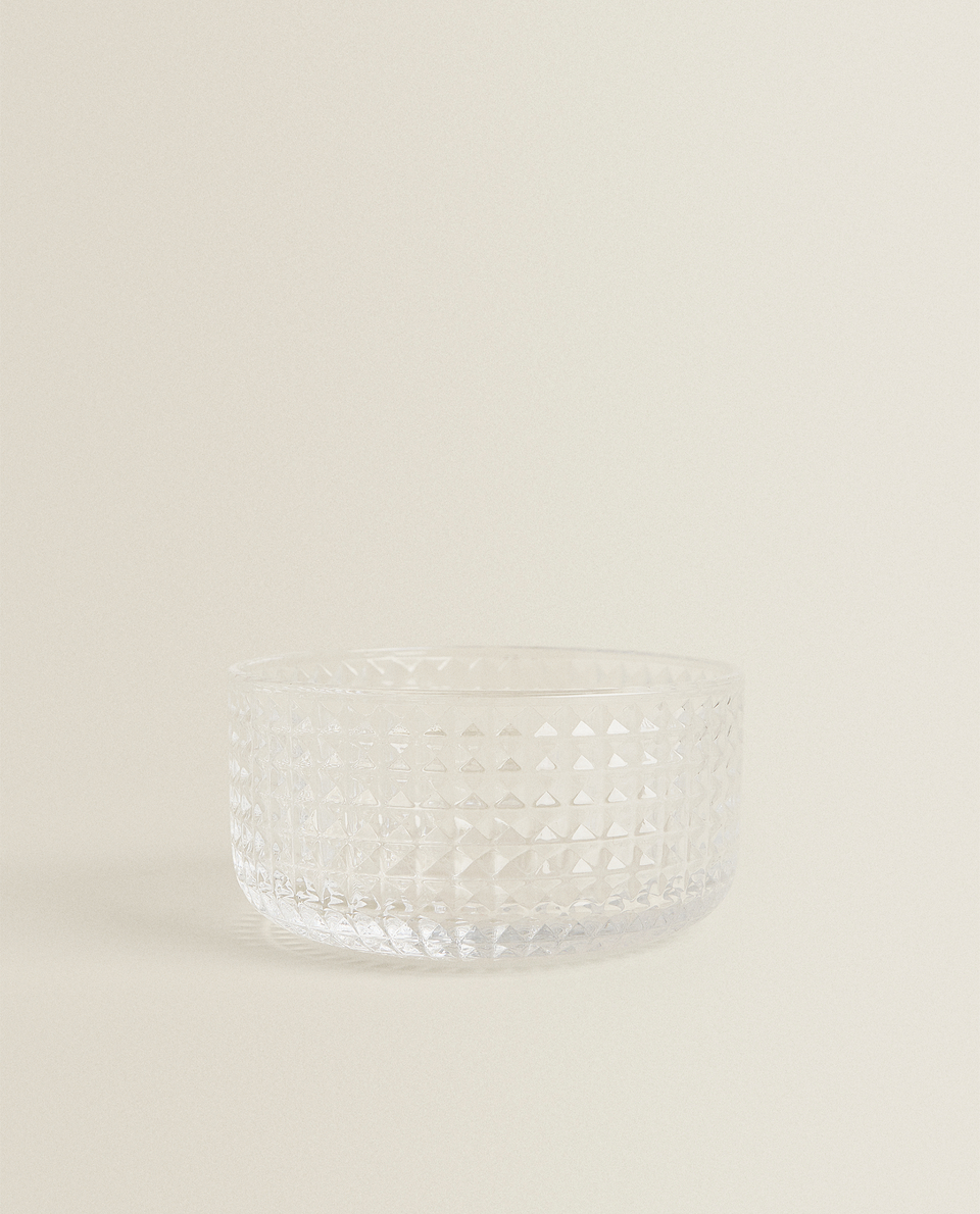 GLASS MINI BOWL WITH RAISED DETAIL