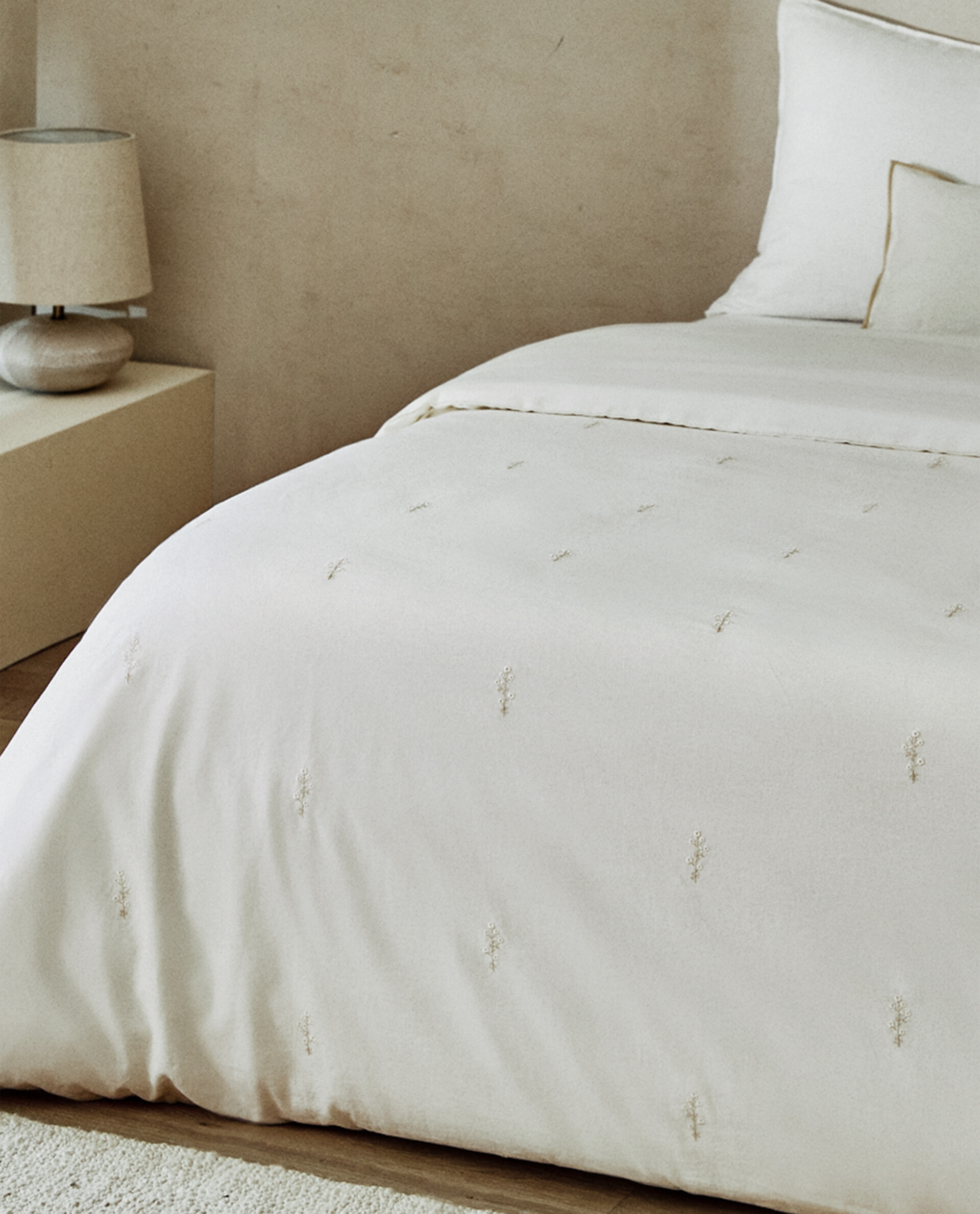 embroidered linen duvet cover