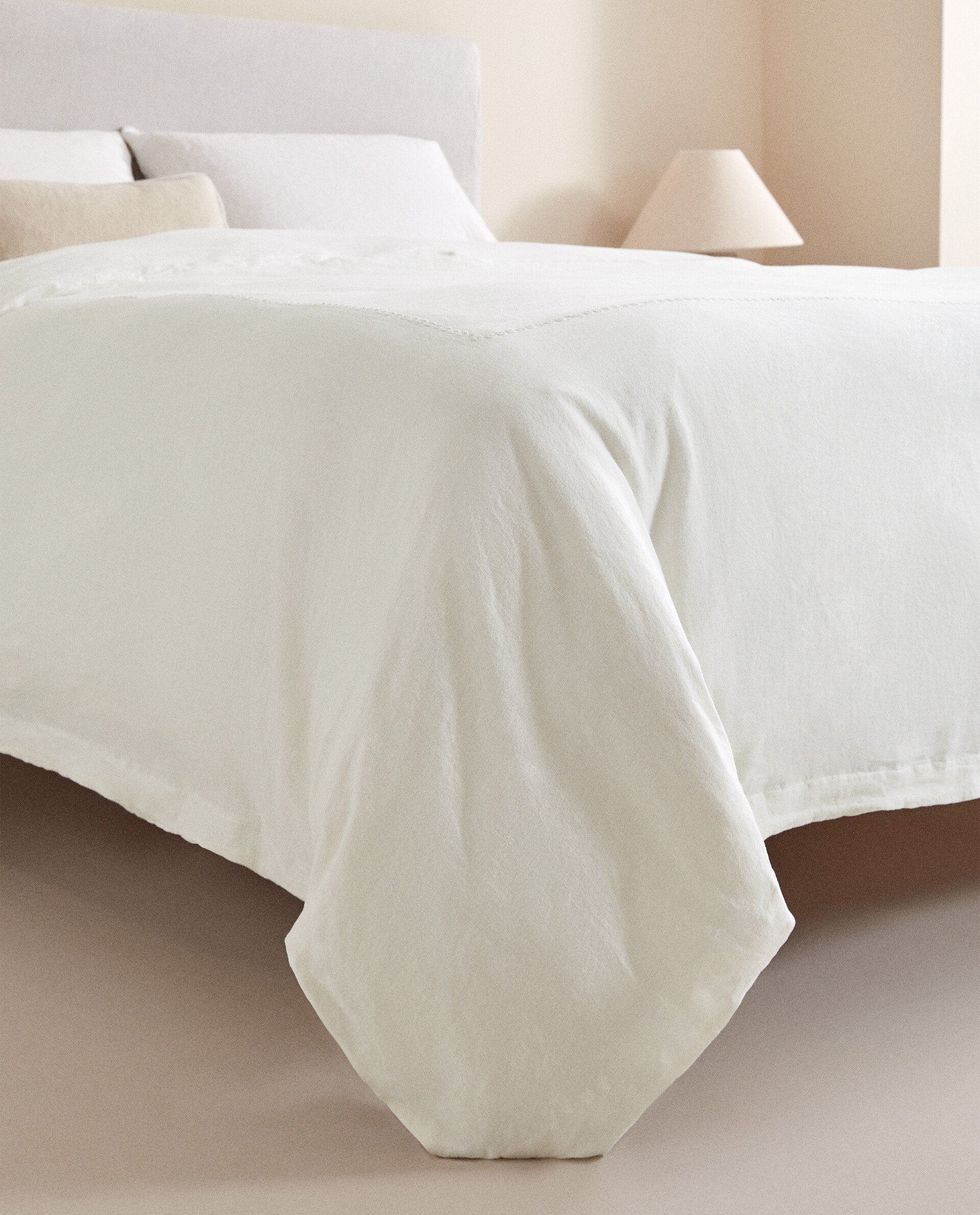 embroidered linen duvet cover