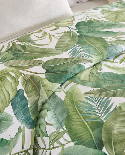 leaf print duvet cover