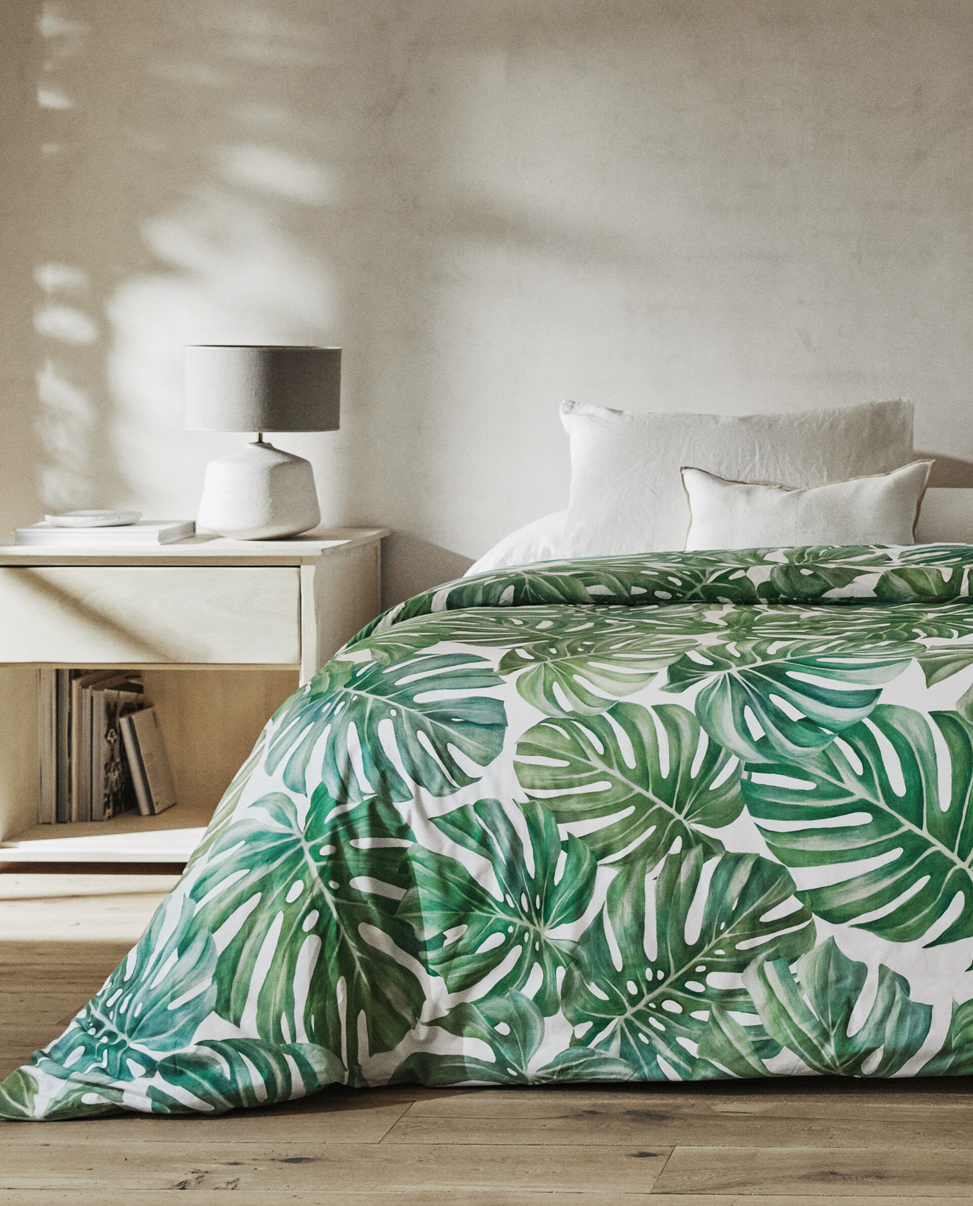 palm leaf print duvet cover