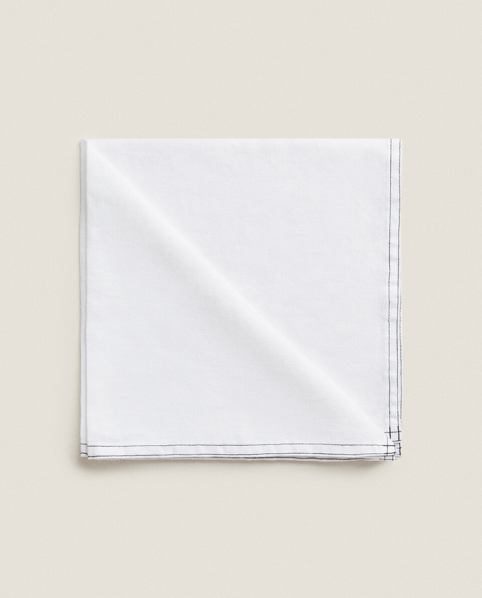 LINEN NAPKINS WITH TOPSTITCHING (PACK OF 2)