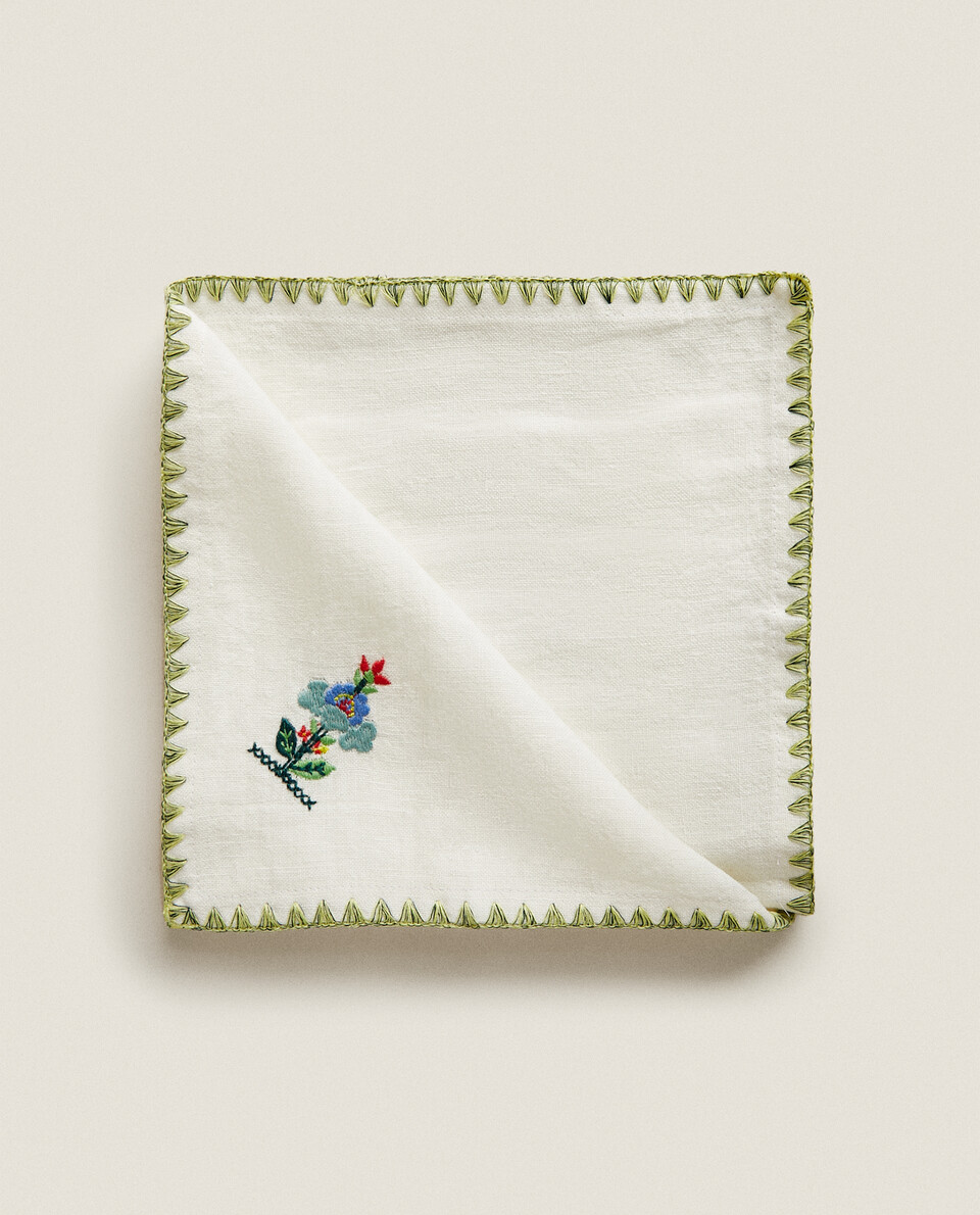EMBROIDERED LINEN NAPKINS (PACK OF 2)