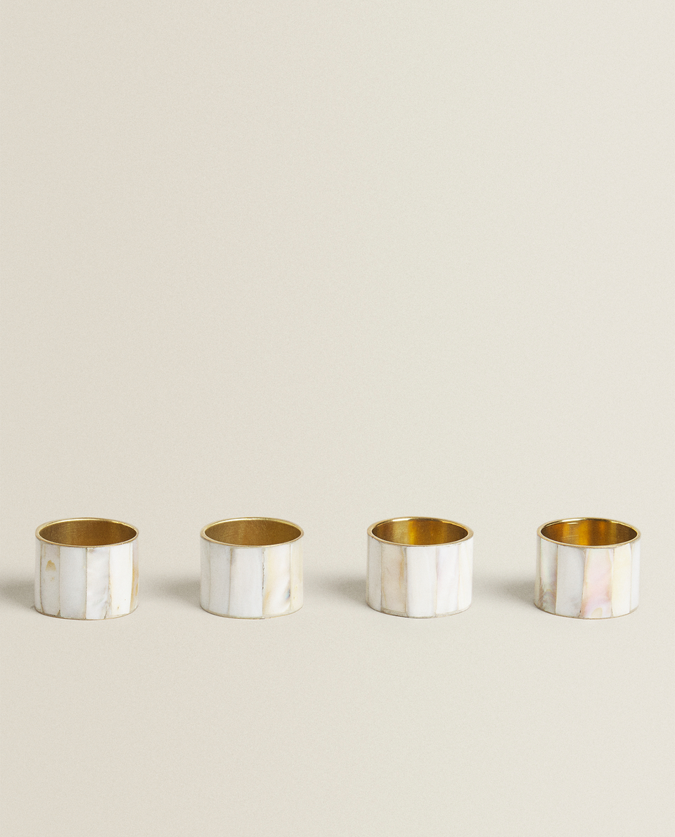 MOTHER-OF-PEARL NAPKIN RINGS (PACK OF 4)