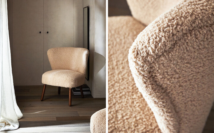 ZARA HOME テリークロス製アームチェア 1人掛け