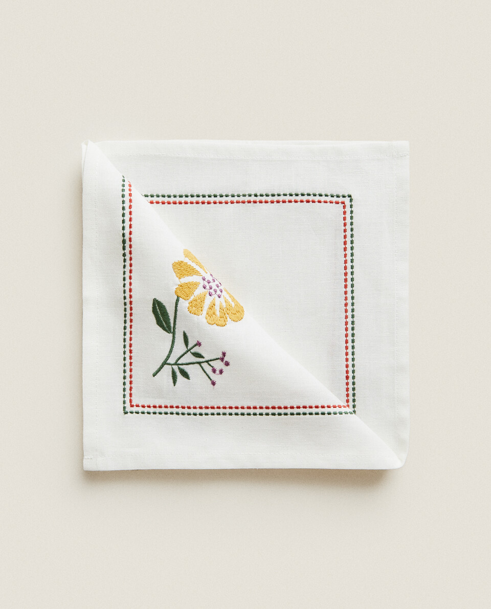 EMBROIDERED LINEN NAPKINS (PACK OF 2)