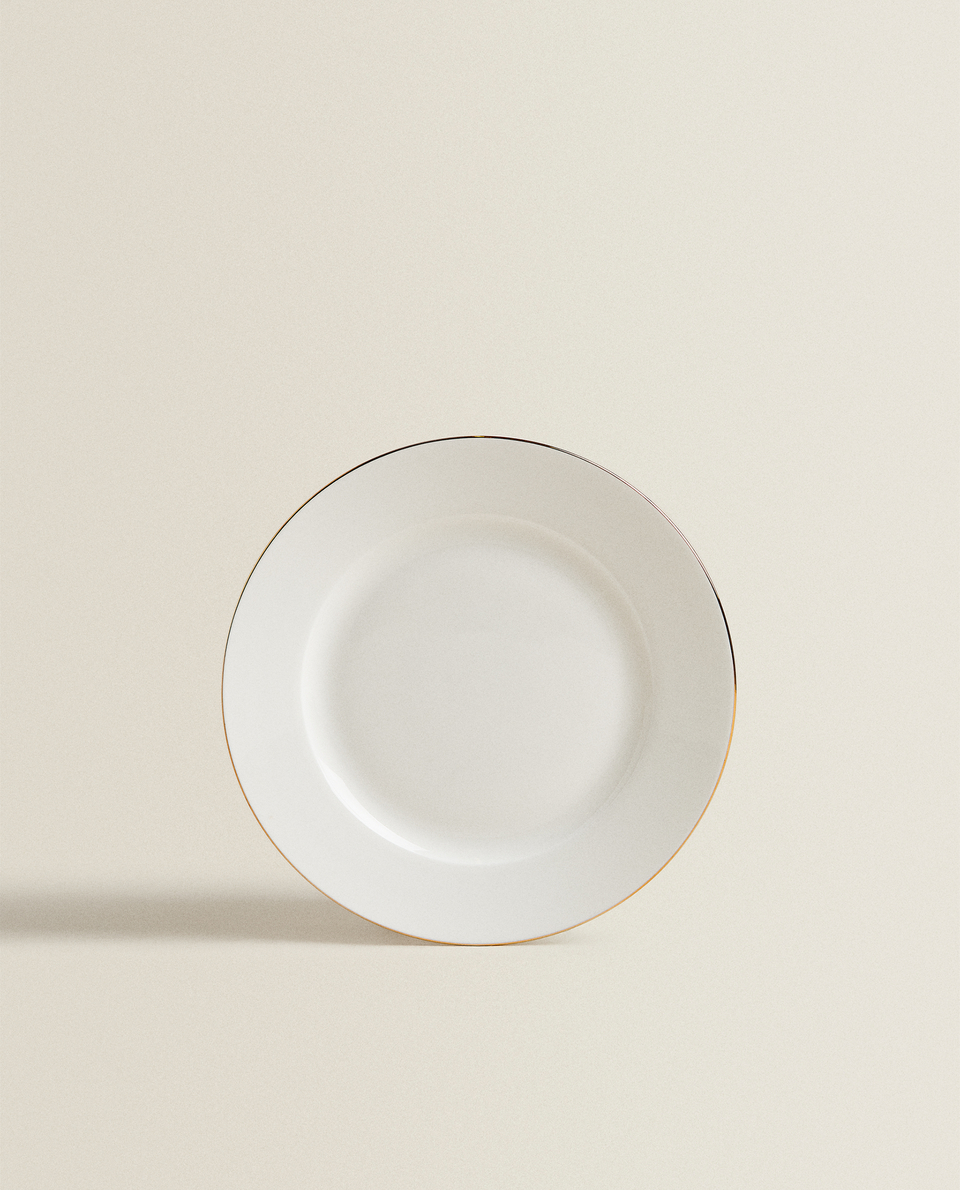 BONE CHINA SIDE PLATE WITH GOLD RIM