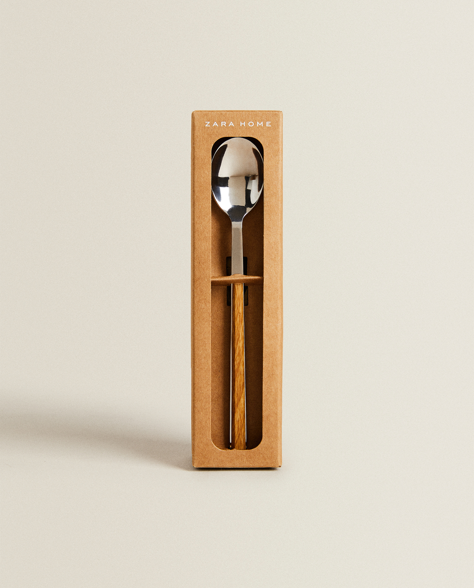 4-SPOON BOX WITH WOOD-EFFECT HANDLE
