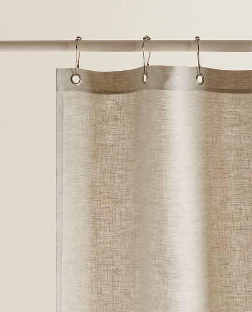 Linen Shower Curtain Null Zara Home, Is Linen A Good Fabric For Shower Curtain