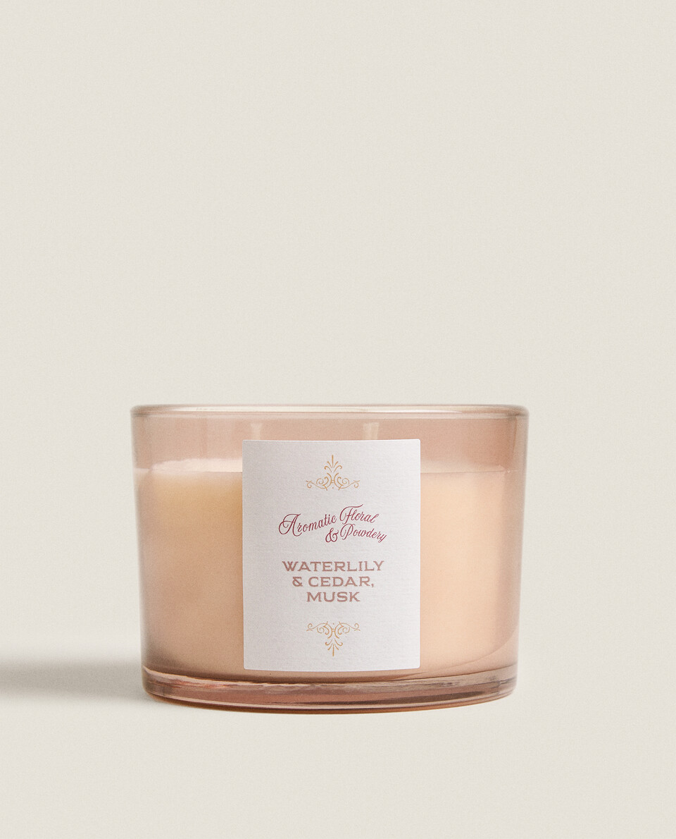(350 G) WATERLILY&CEDAR, MUSK SCENTED CANDLE