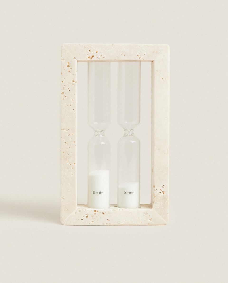 DOUBLE SANDGLASS WITH MARBLE FRAME