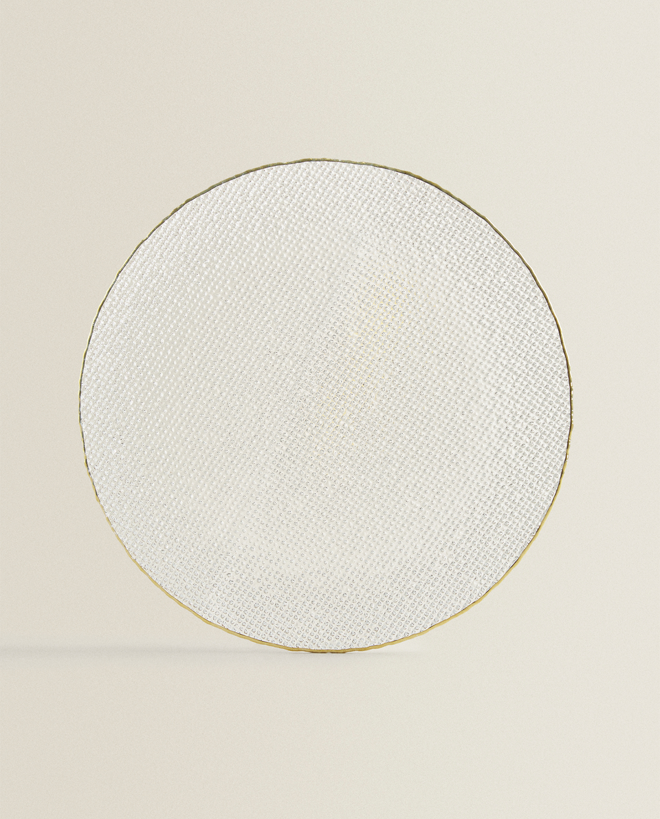 SERVICE PLATE WITH RAISED GOLD RIM - Trivets and service plates - TABLE