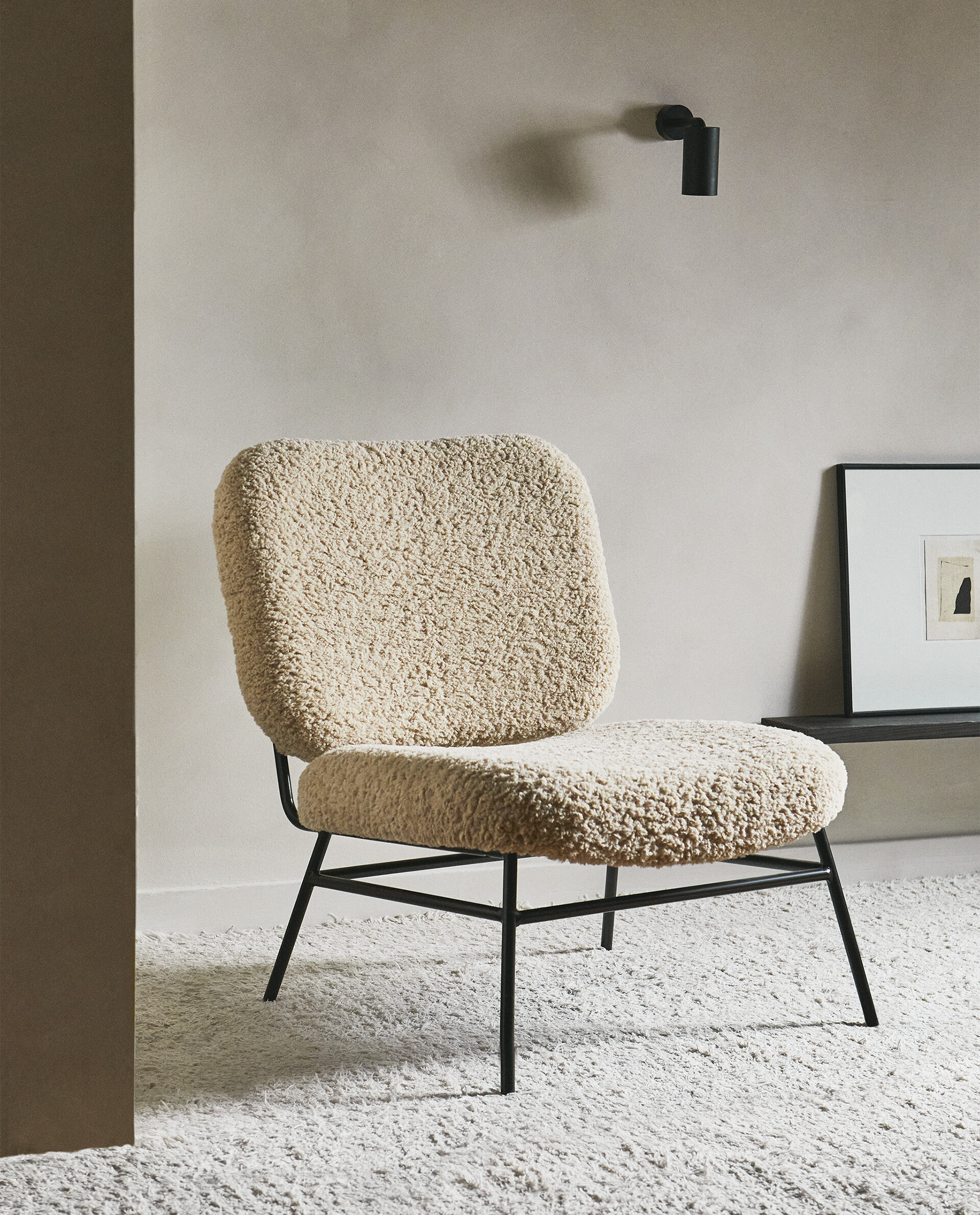 zara home faux shearling chair