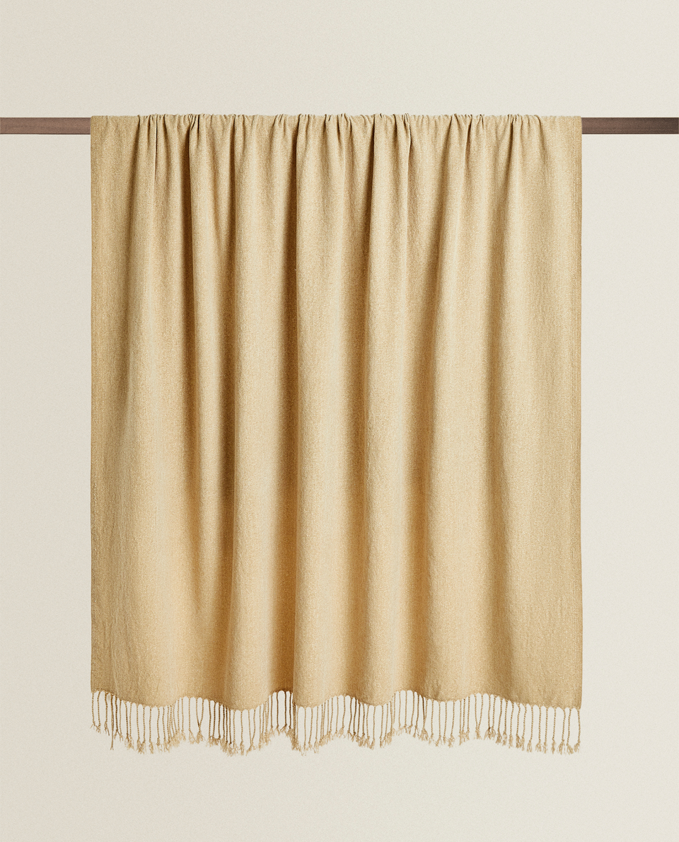 CHENILLE BLANKET WITH FRINGING