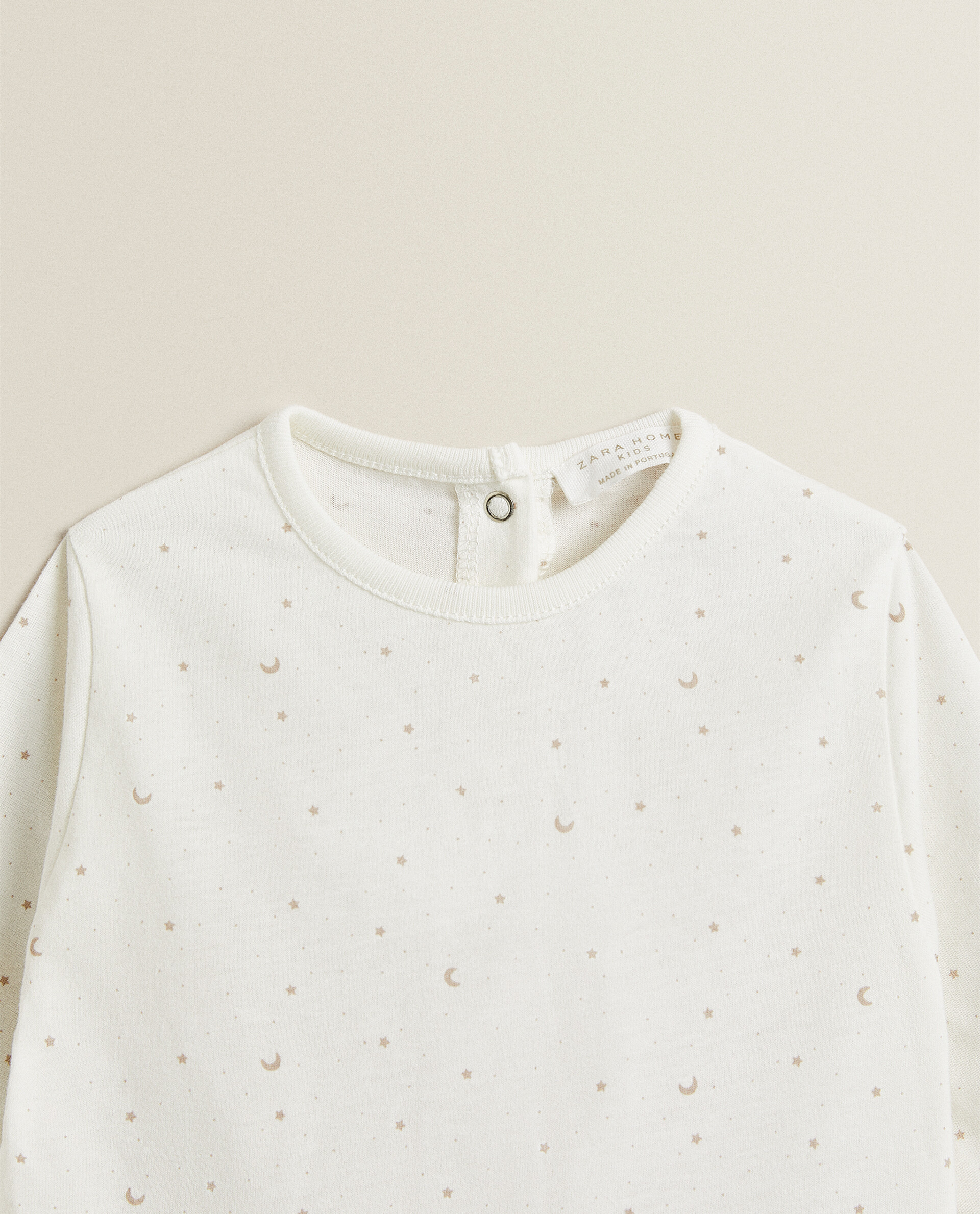 COTTON JERSEY ROMPER WITH MOONS AND 