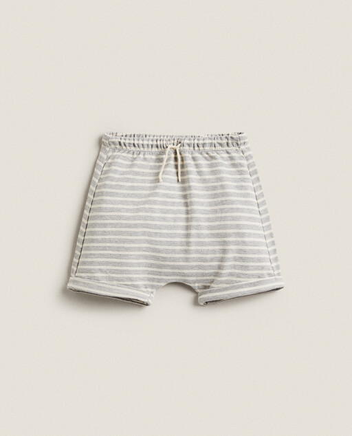 zara striped bermuda shorts