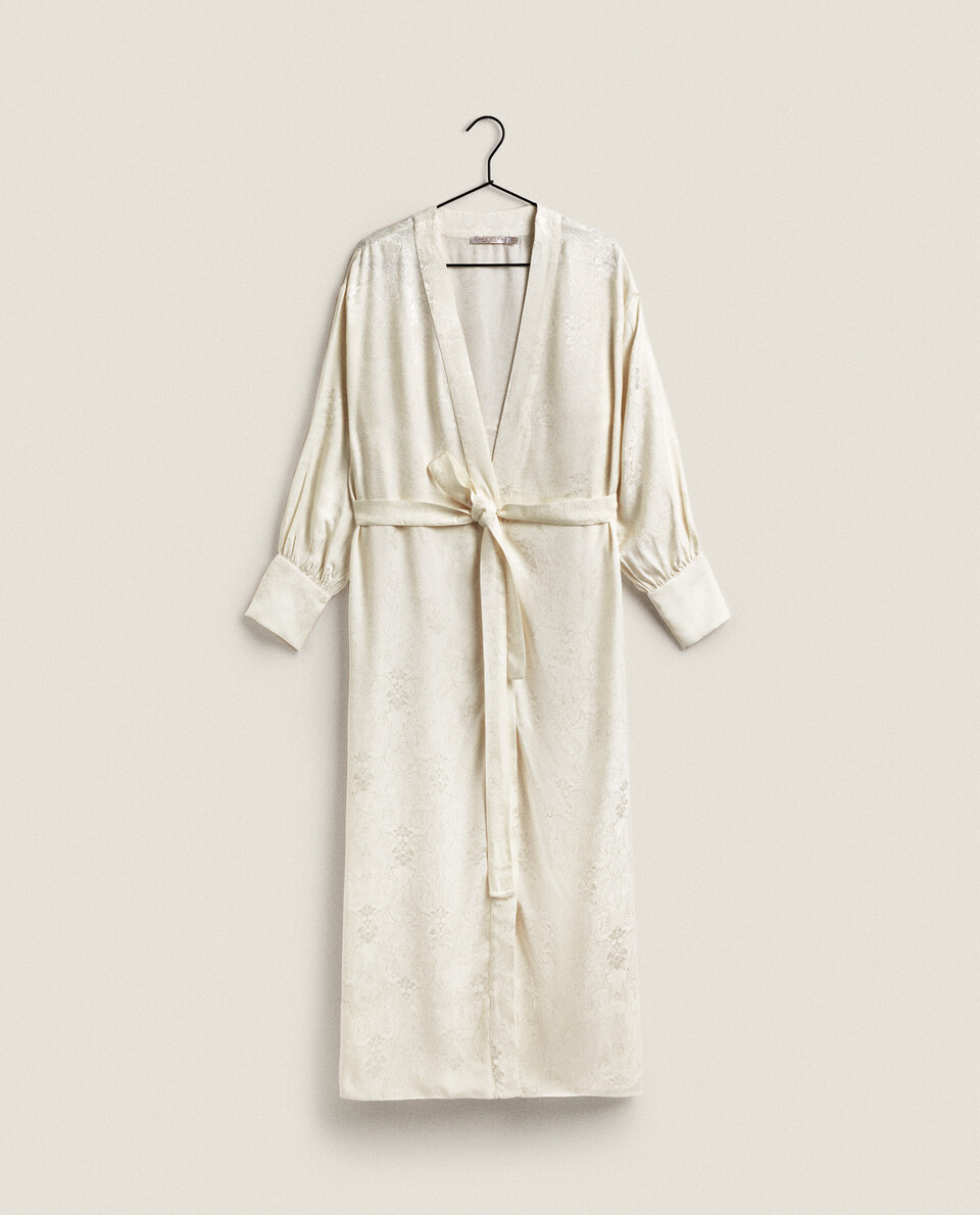 SATEEN JACQUARD DRESSING GOWN